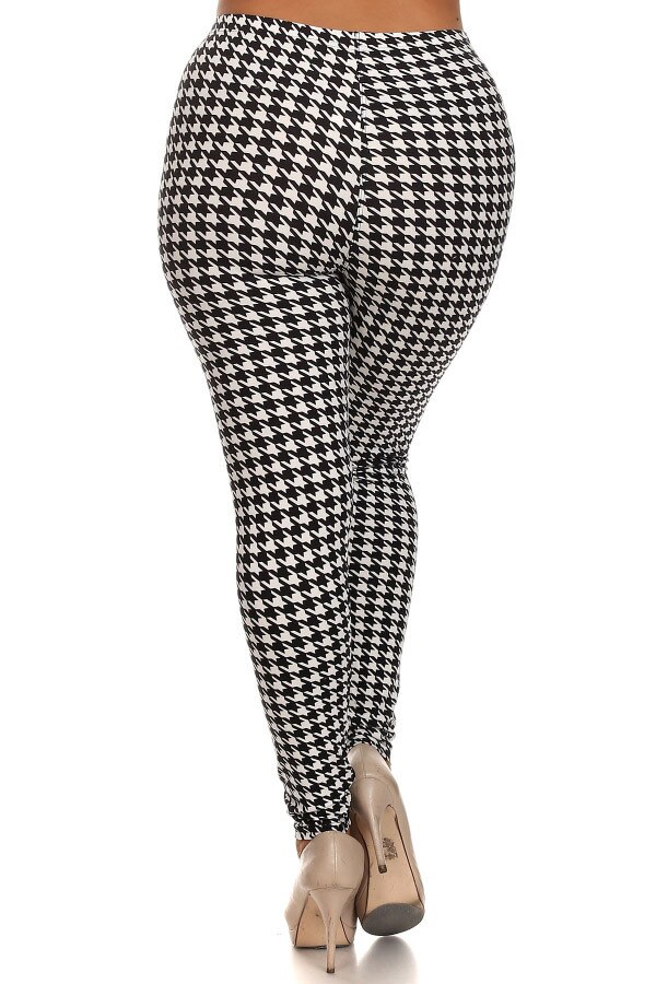 Wholesale Buttery Soft Houndstooth Plus Size Leggings