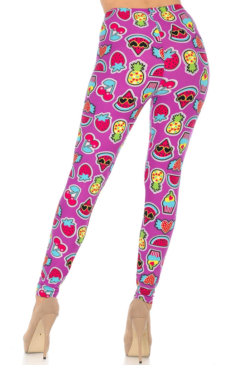 Wholesale Buttery Smooth  Cartoon Fruit Leggings