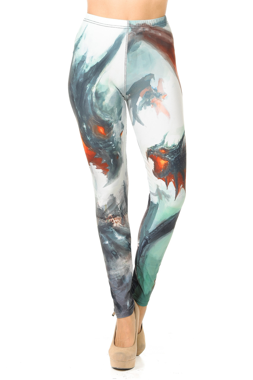 Wholesale Creamy Soft Feral Dragons Leggings