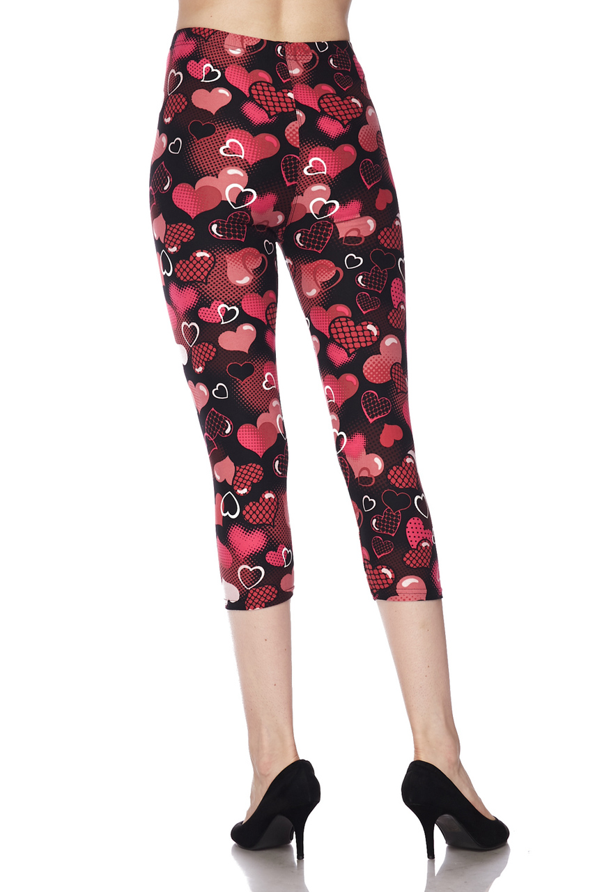 Wholesale Buttery Soft Cute Cartoon Hearts Capris