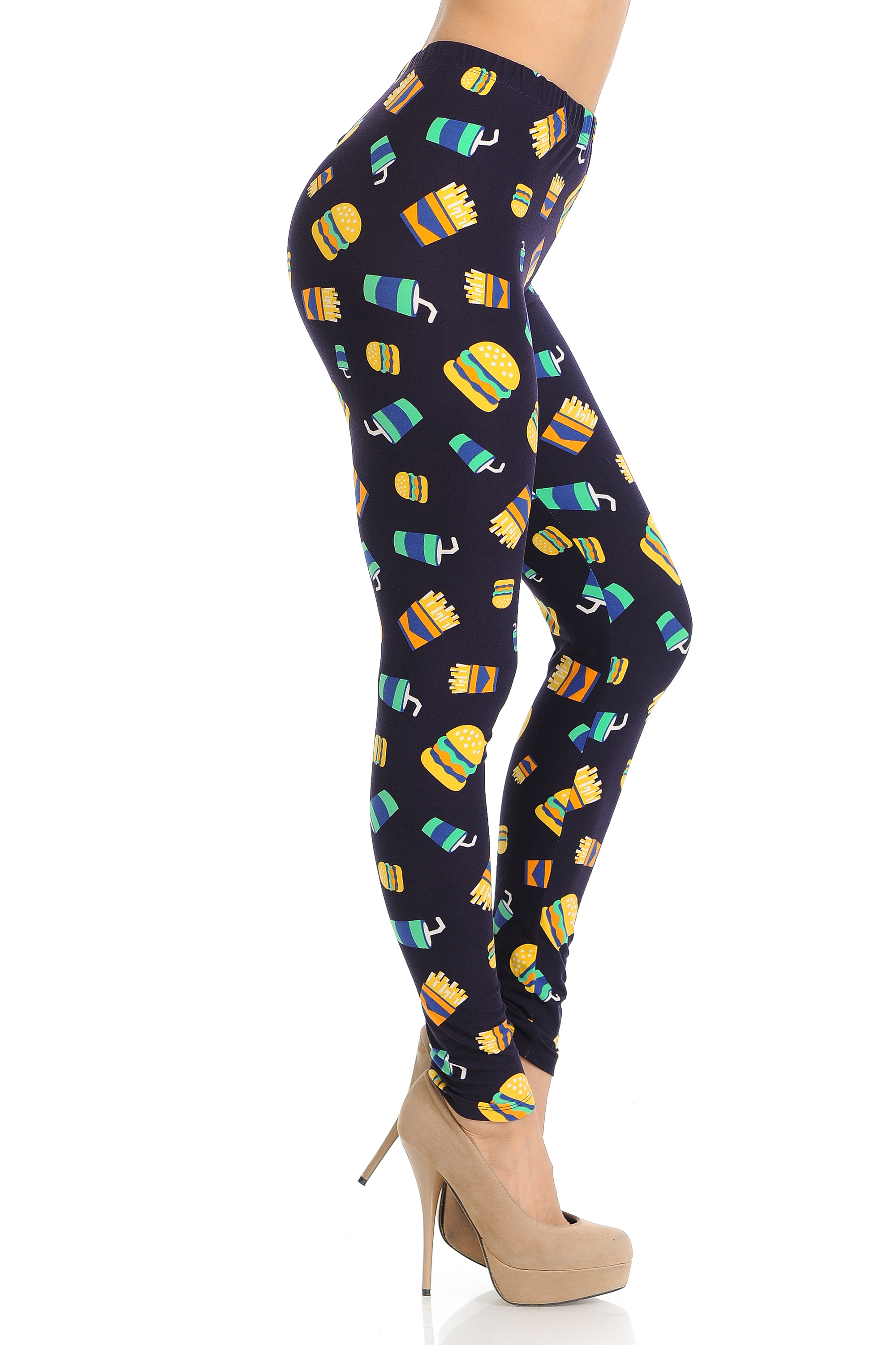 Wholesale Buttery Soft Fast Food Plus Size Leggings