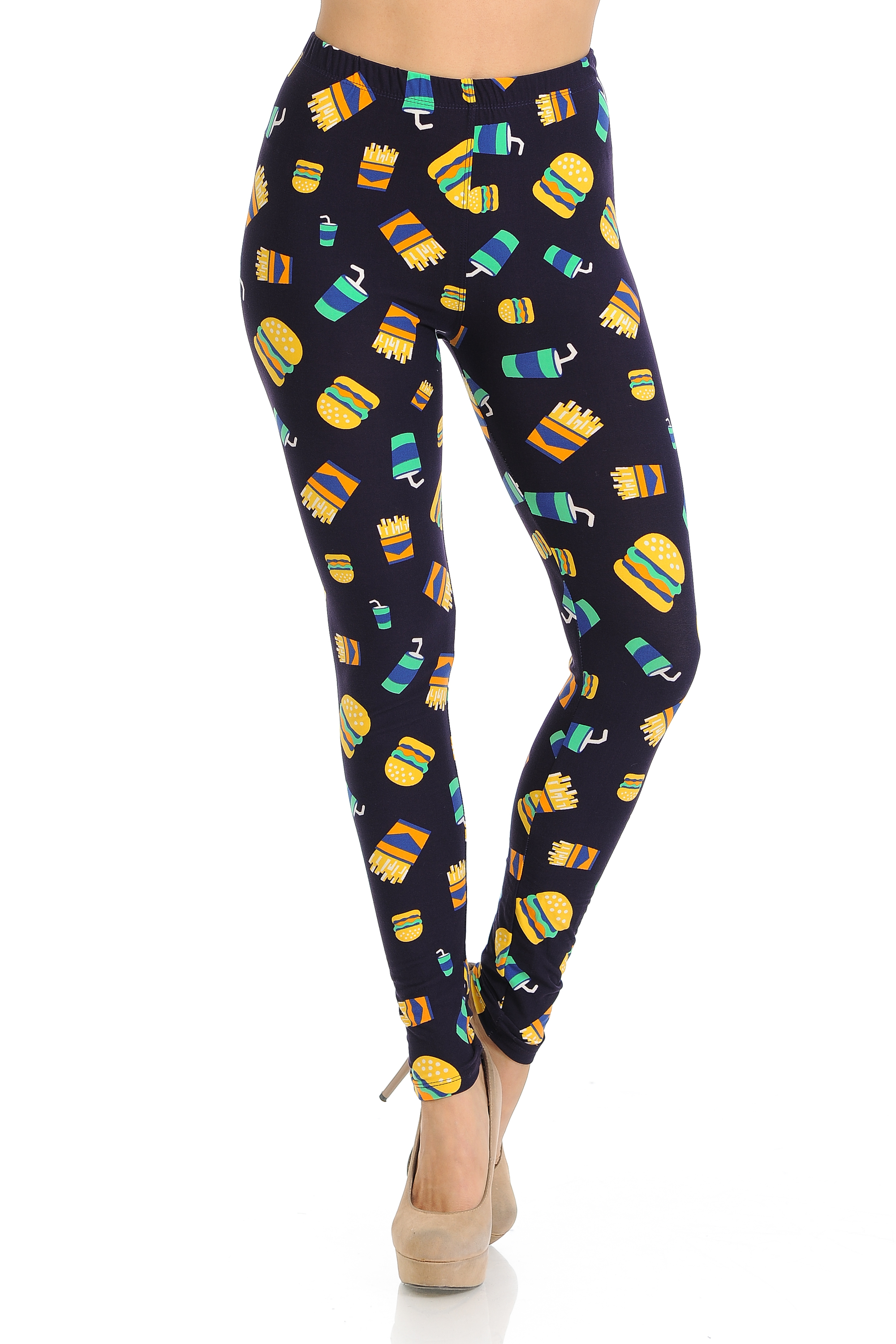 Wholesale Buttery Soft Fast Food Plus Size Leggings