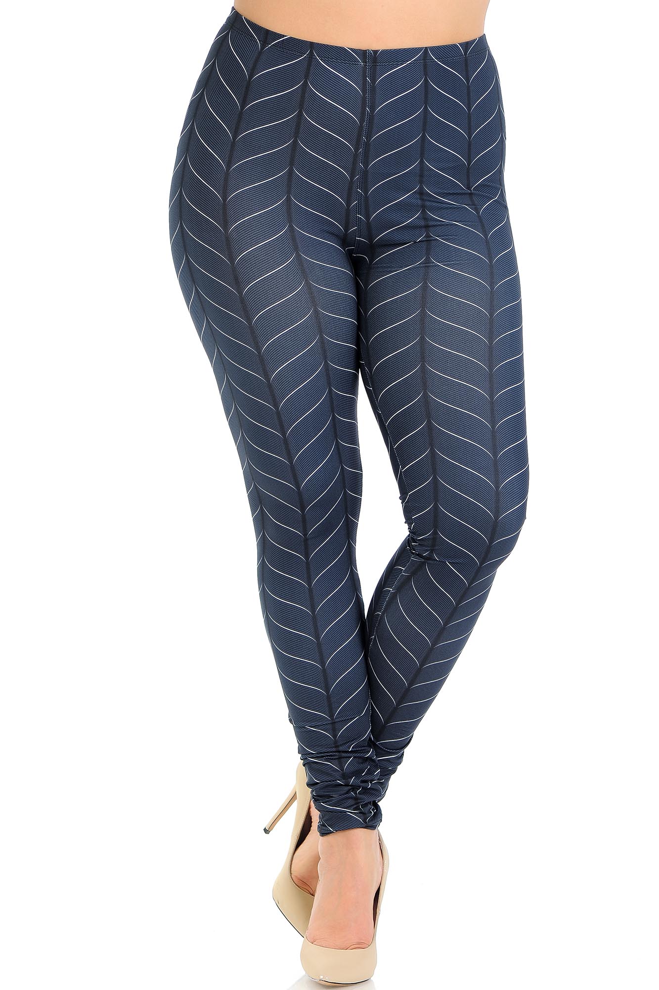 Wholesale Creamy Soft Vertical Swirl Plus Size Leggings - Signature Collection