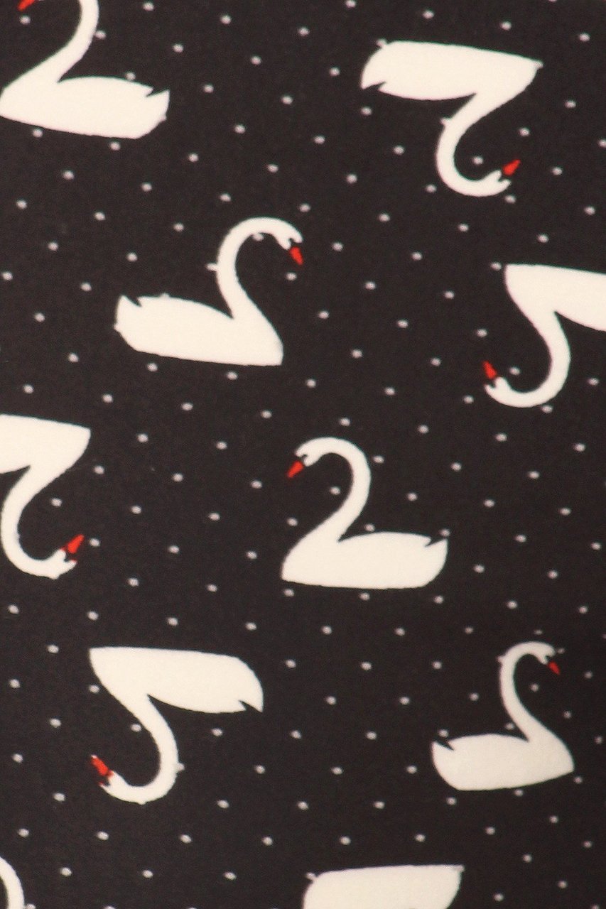 Wholesale Buttery Smooth Polka Dot Swan Plus Size Leggings - 3X-5X