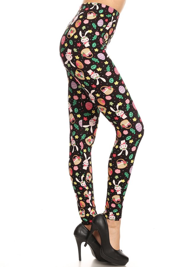 Wholesale Buttery Smooth Happy Easter Plus Size Leggings - 3X-5X