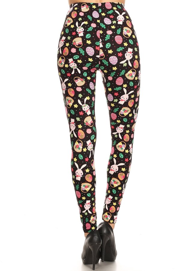 Wholesale Buttery Smooth Happy Easter Plus Size Leggings - 3X-5X