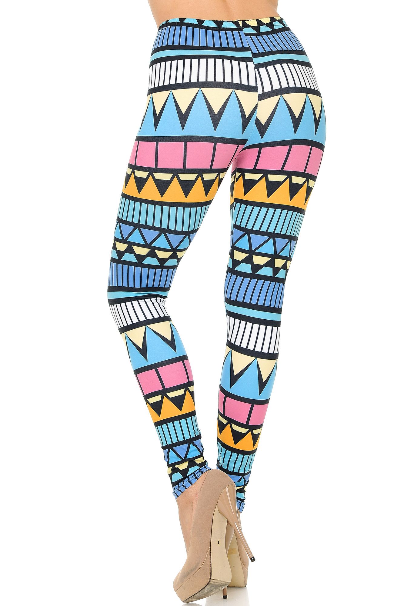 Back side  image of Wholesale Double Brushed Stonehenge Tribal Leggings