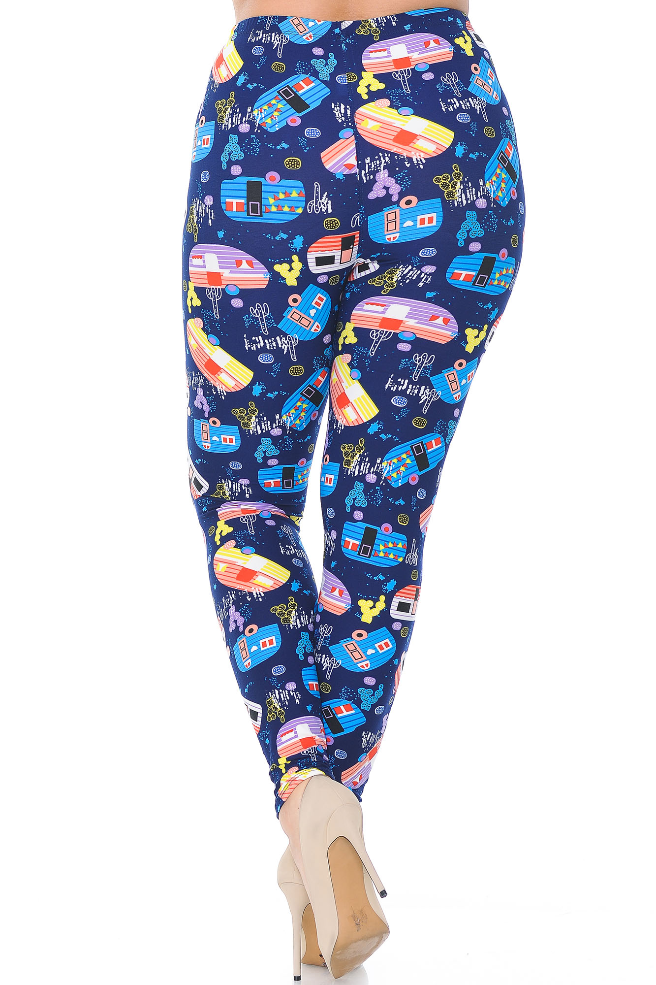 Wholesale Buttery Smooth Retro Campers Plus Size Leggings - 3X-5X
