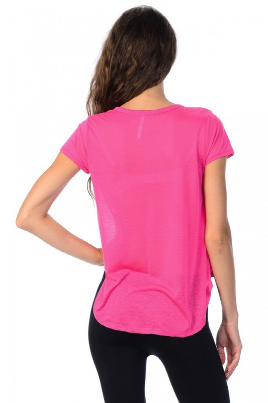 Wholesale Light Weight Short Sleeve Asymmetrical Loose Fit T-Shirt