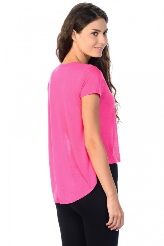 Wholesale Light Weight Short Sleeve Asymmetrical Loose Fit T-Shirt