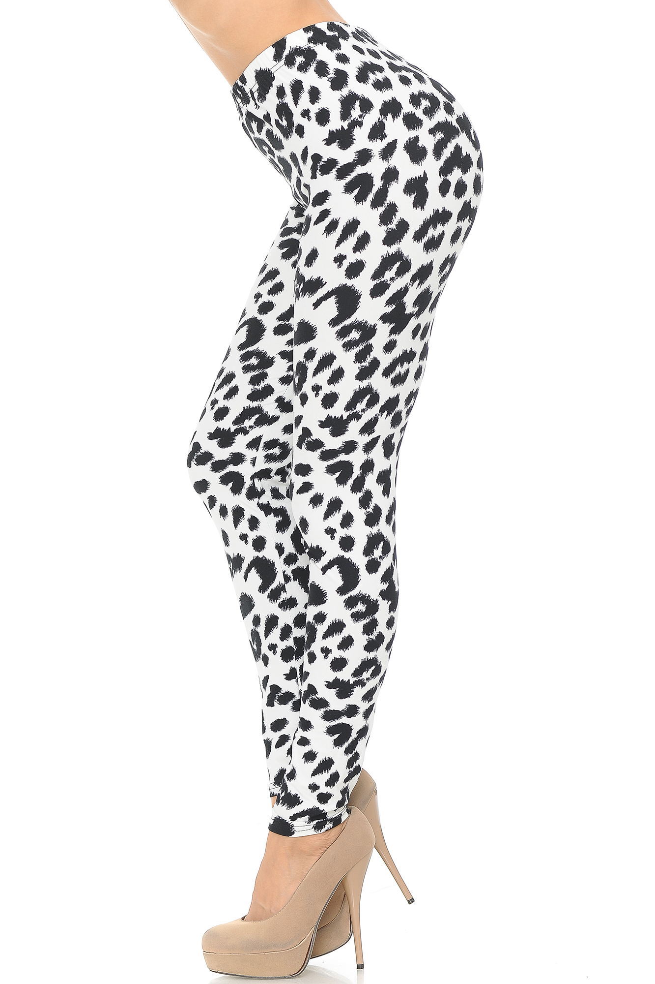 Wholesale Buttery Smooth Ivory Spotted Leopard Leggings
