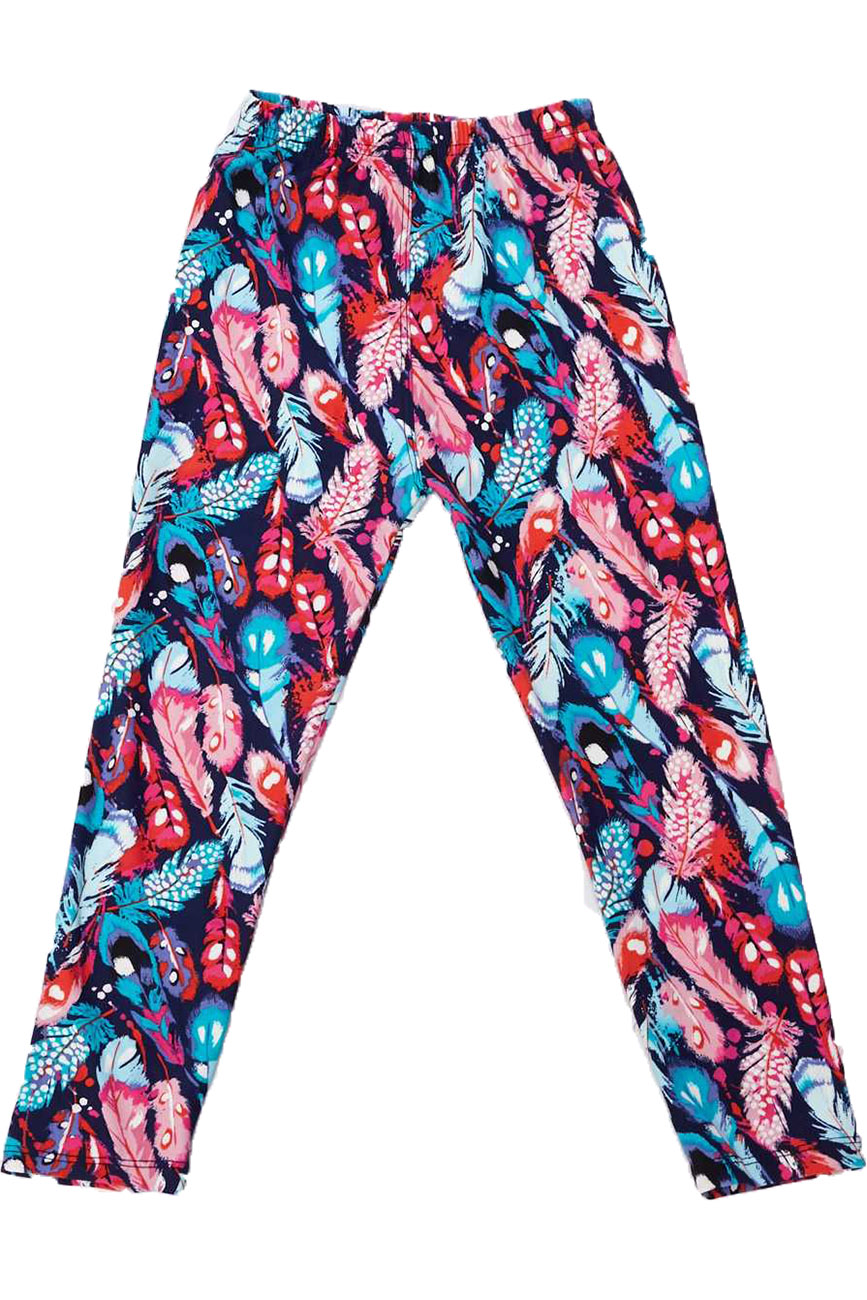Wholesale Buttery Soft Gorgeous Feathers Kids Leggings