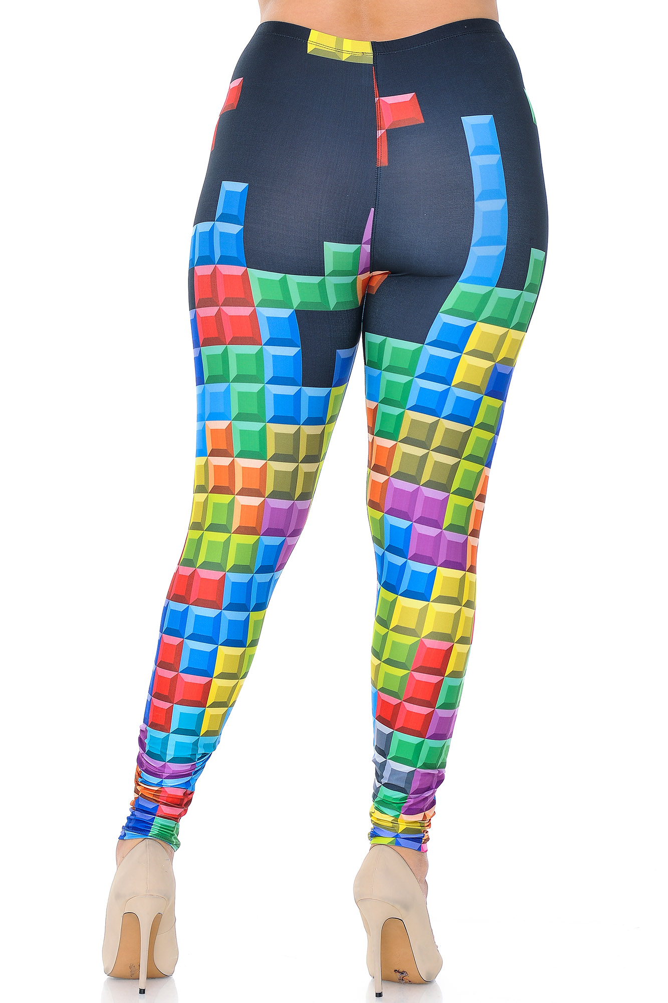 Wholesale Creamy Soft Tetris Plus Size Leggings - USA Fashion™