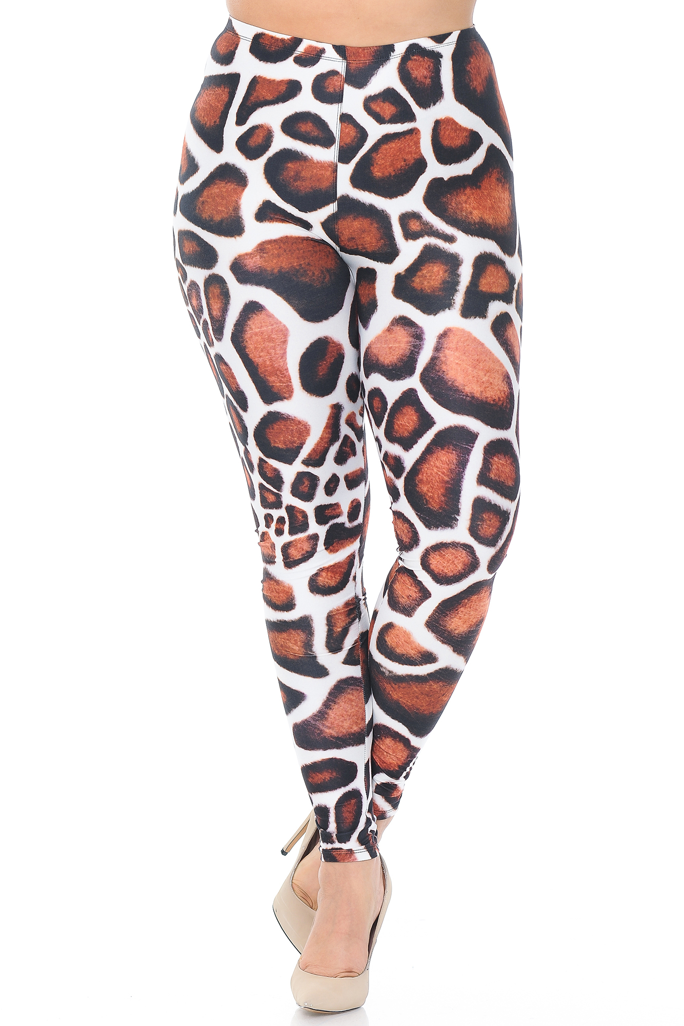 Wholesale Creamy Soft Giraffe Print Plus Size Leggings - USA Fashion™