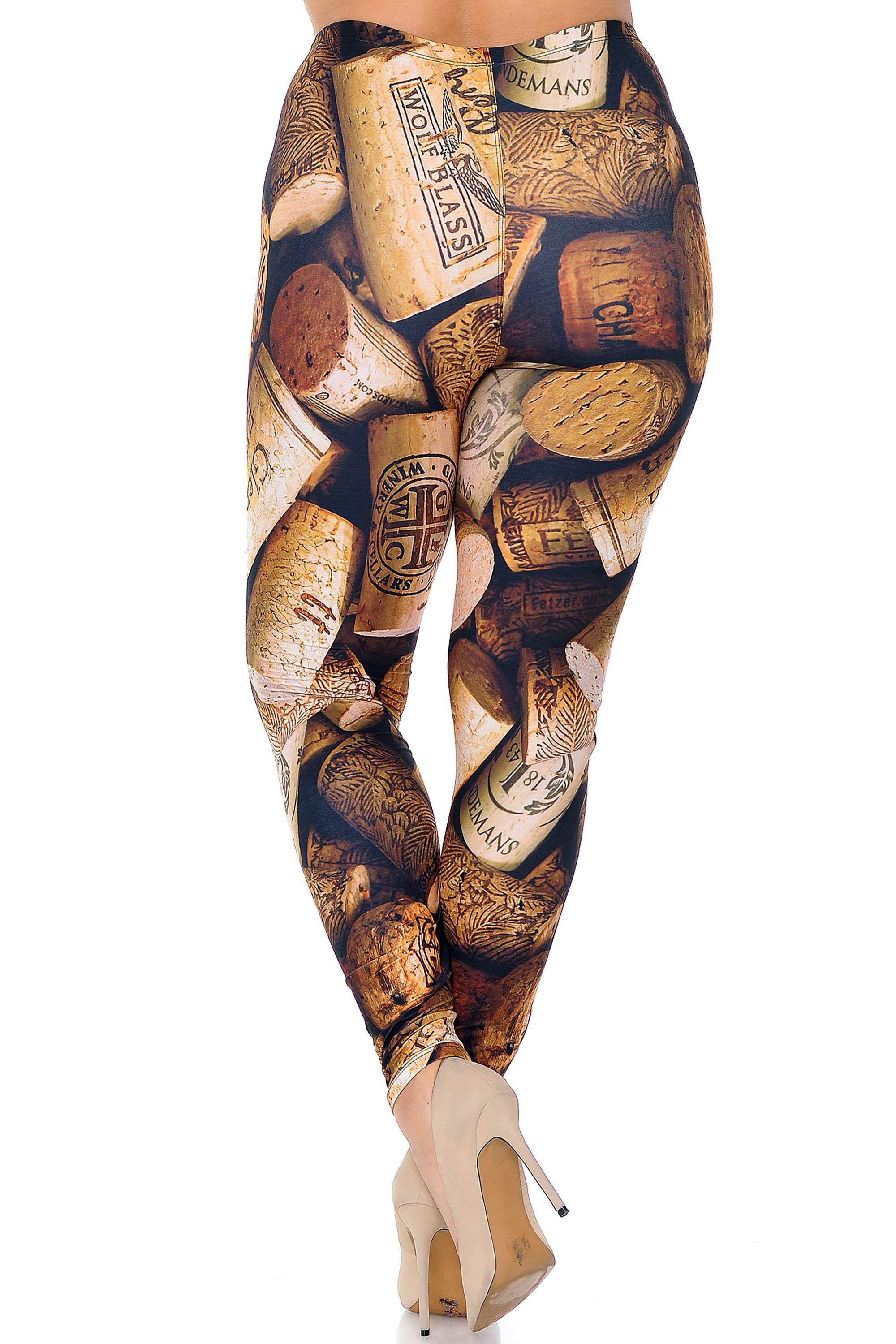 Wholesale Creamy Soft Wine Cork Plus Size Leggings - USA Fashion™