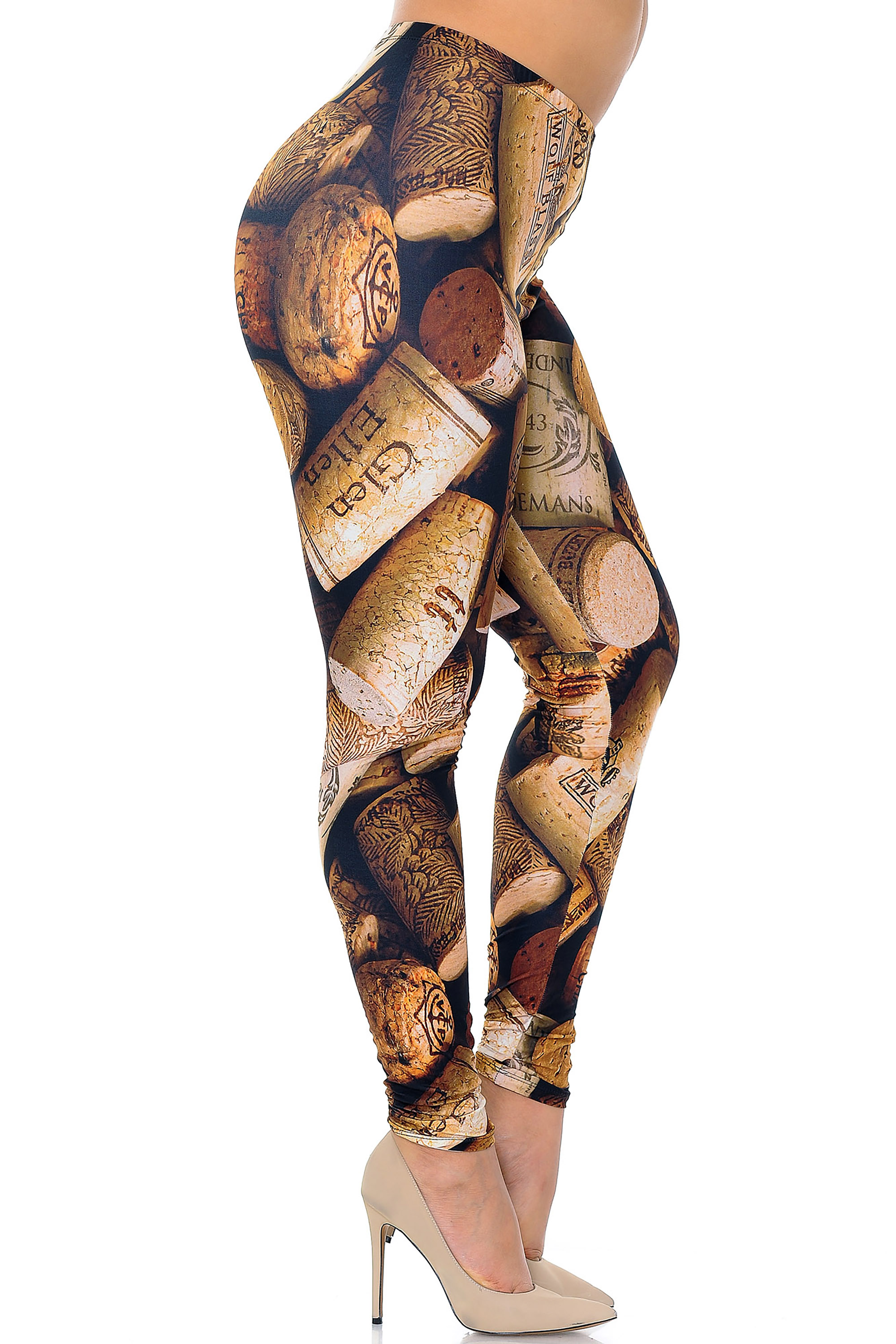 Wholesale Creamy Soft Wine Cork Plus Size Leggings - USA Fashion™