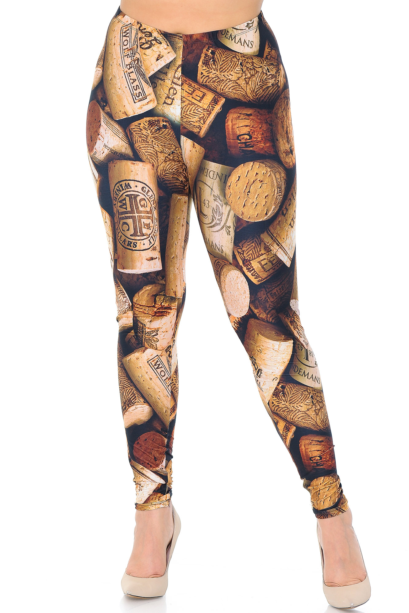 Wholesale Creamy Soft Wine Cork Extra Plus Size Leggings - 3X-5 - USA Fashion™