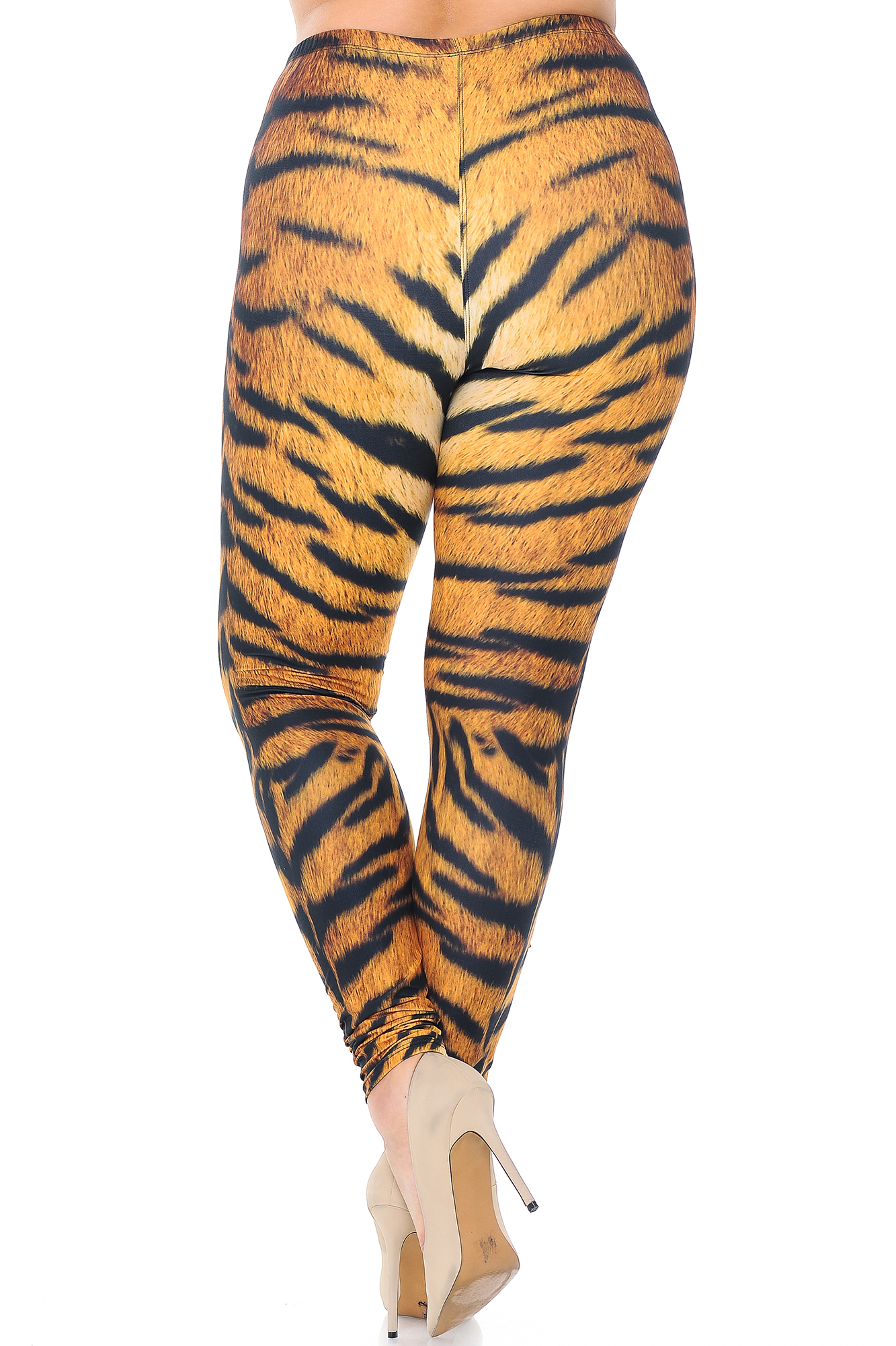 Wholesale Creamy Soft Tiger Print Extra Plus Size Leggings - 3X-5X - USA Fashion™