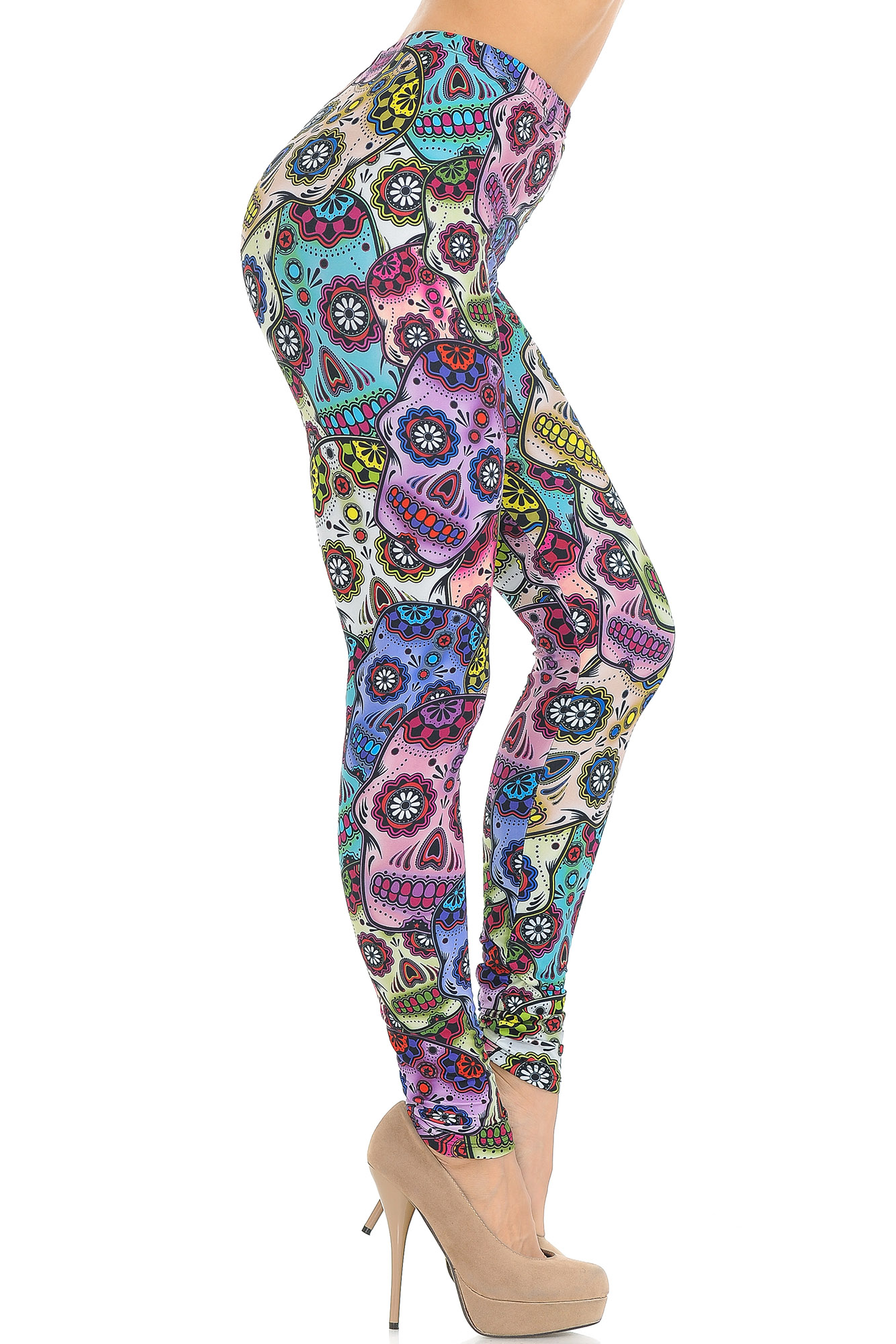 Wholesale Creamy Soft Sugar Skull Leggings - USA Fashion™