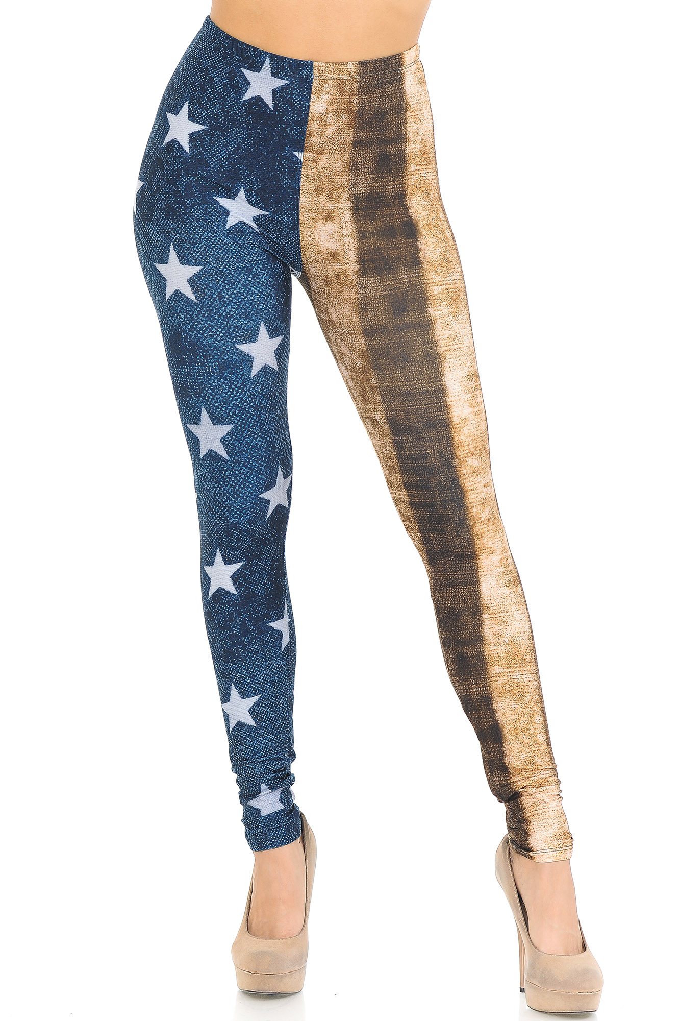 Wholesale Creamy Soft Vintage USA Flag Leggings - USA Fashion™
