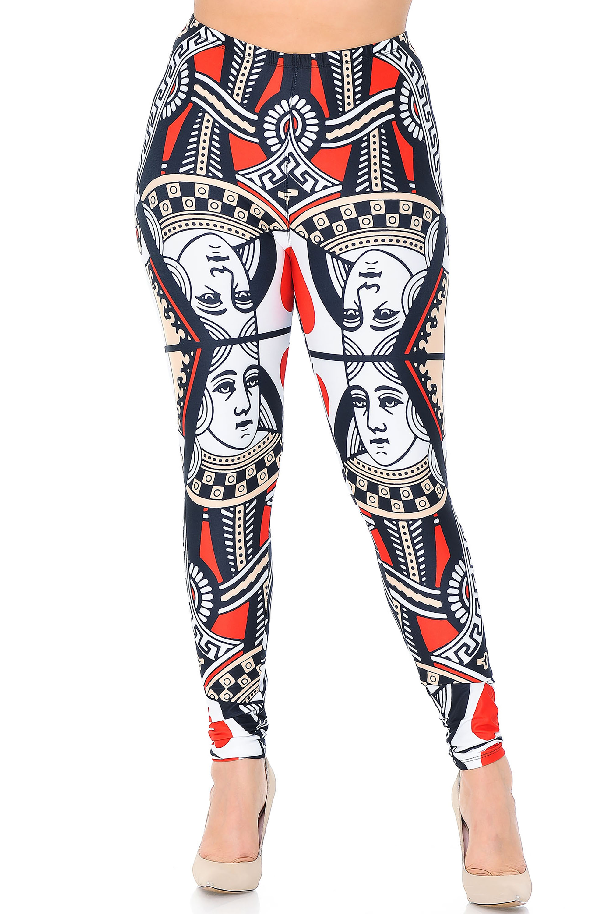 Wholesale Creamy Soft Queen of Hearts Plus Size Leggings - USA Fashion™