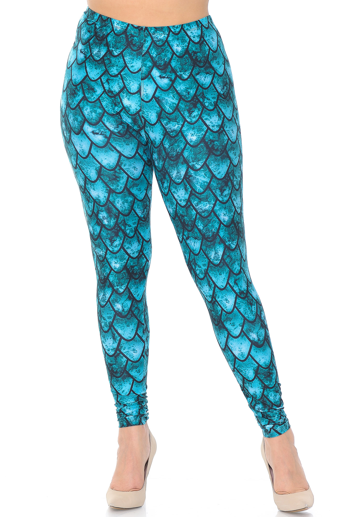 Wholesale Creamy Soft Green Dragon Plus Size Leggings - USA Fashion™