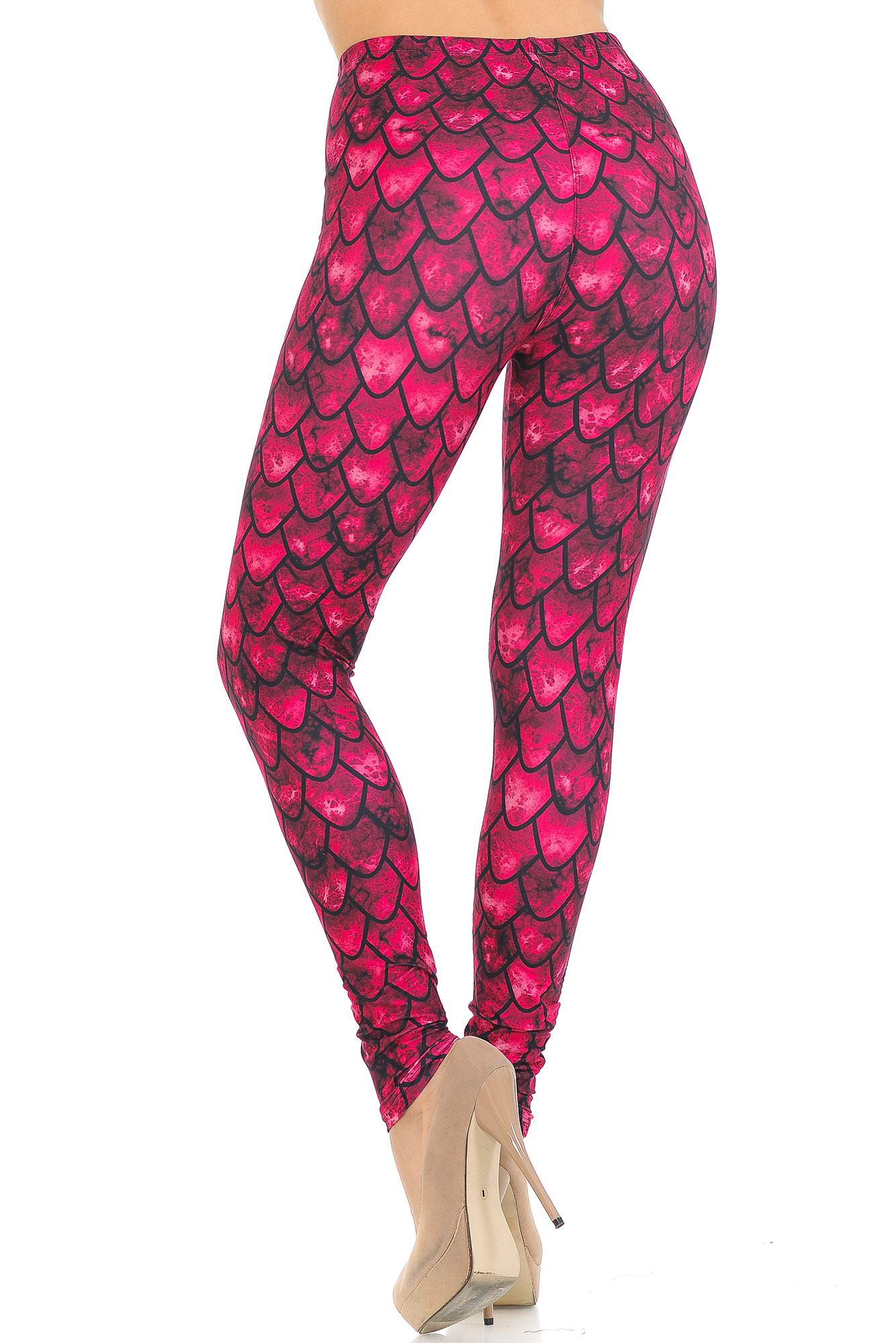 Wholesale Creamy Soft Red Scale Leggings - USA Fashion™