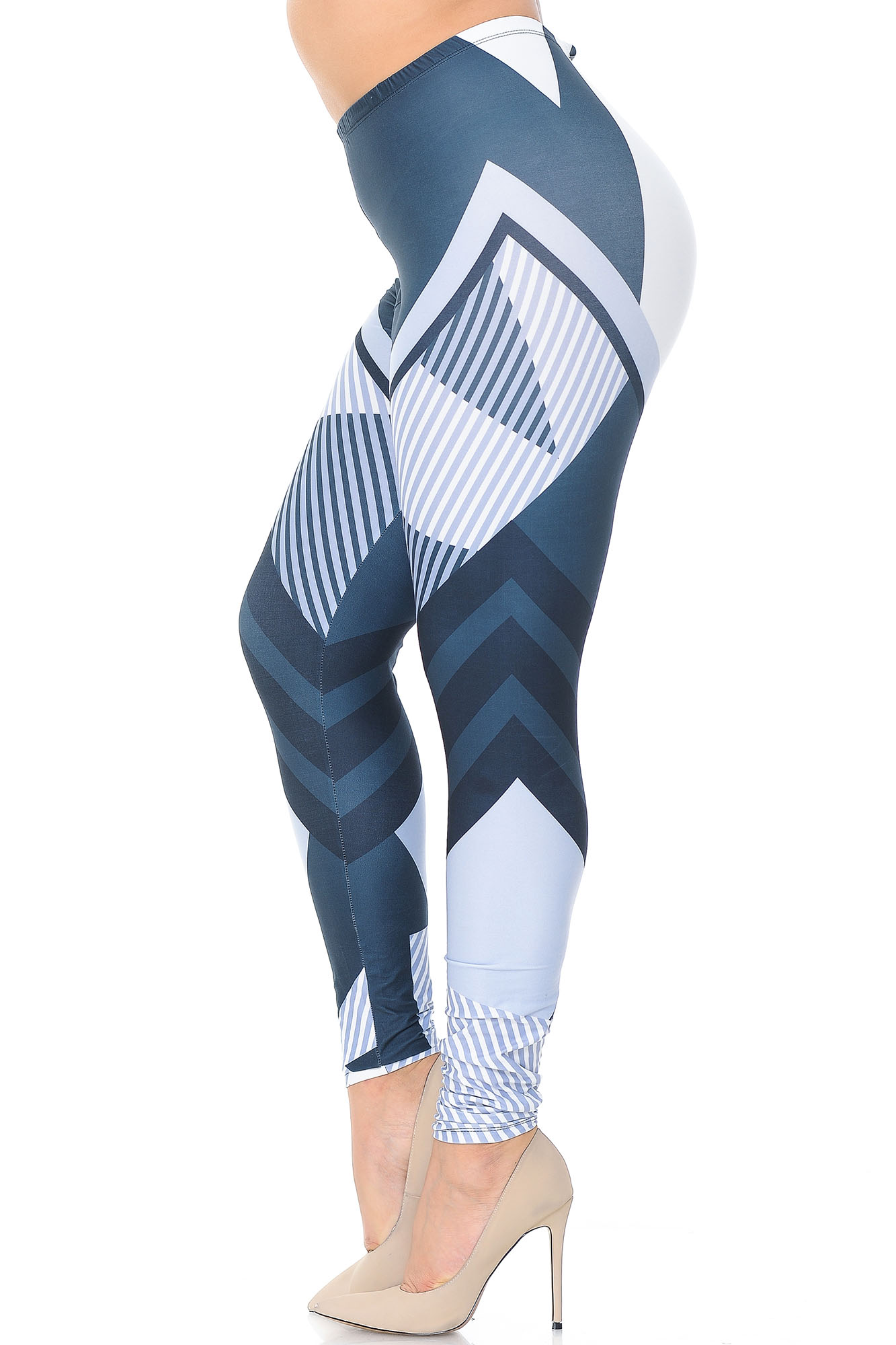 Wholesale Creamy Soft Contour Angles Plus Size Leggings - USA Fashion™