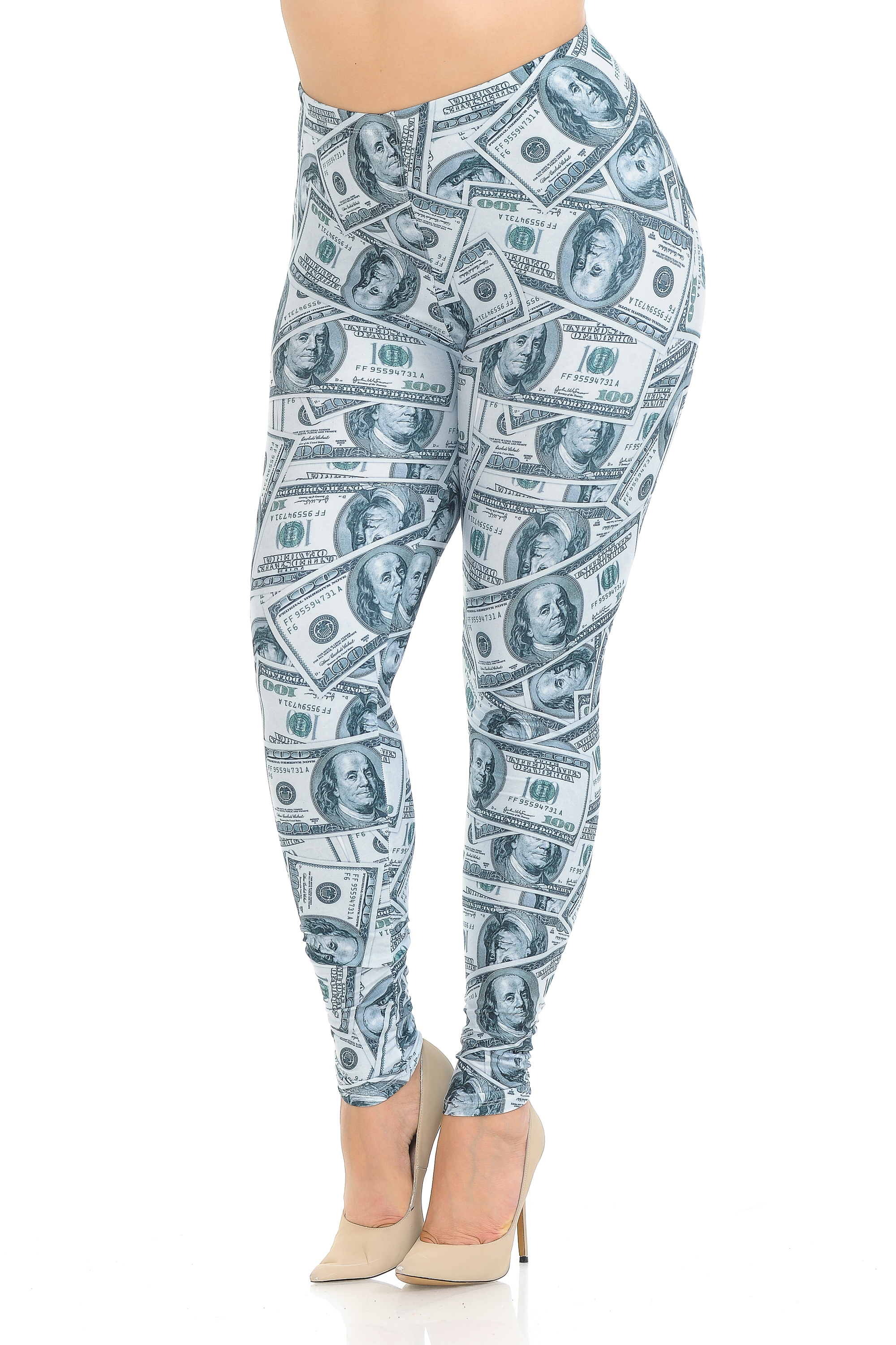 Wholesale Creamy Soft Raining Money Plus Size Leggings - USA Fashion™