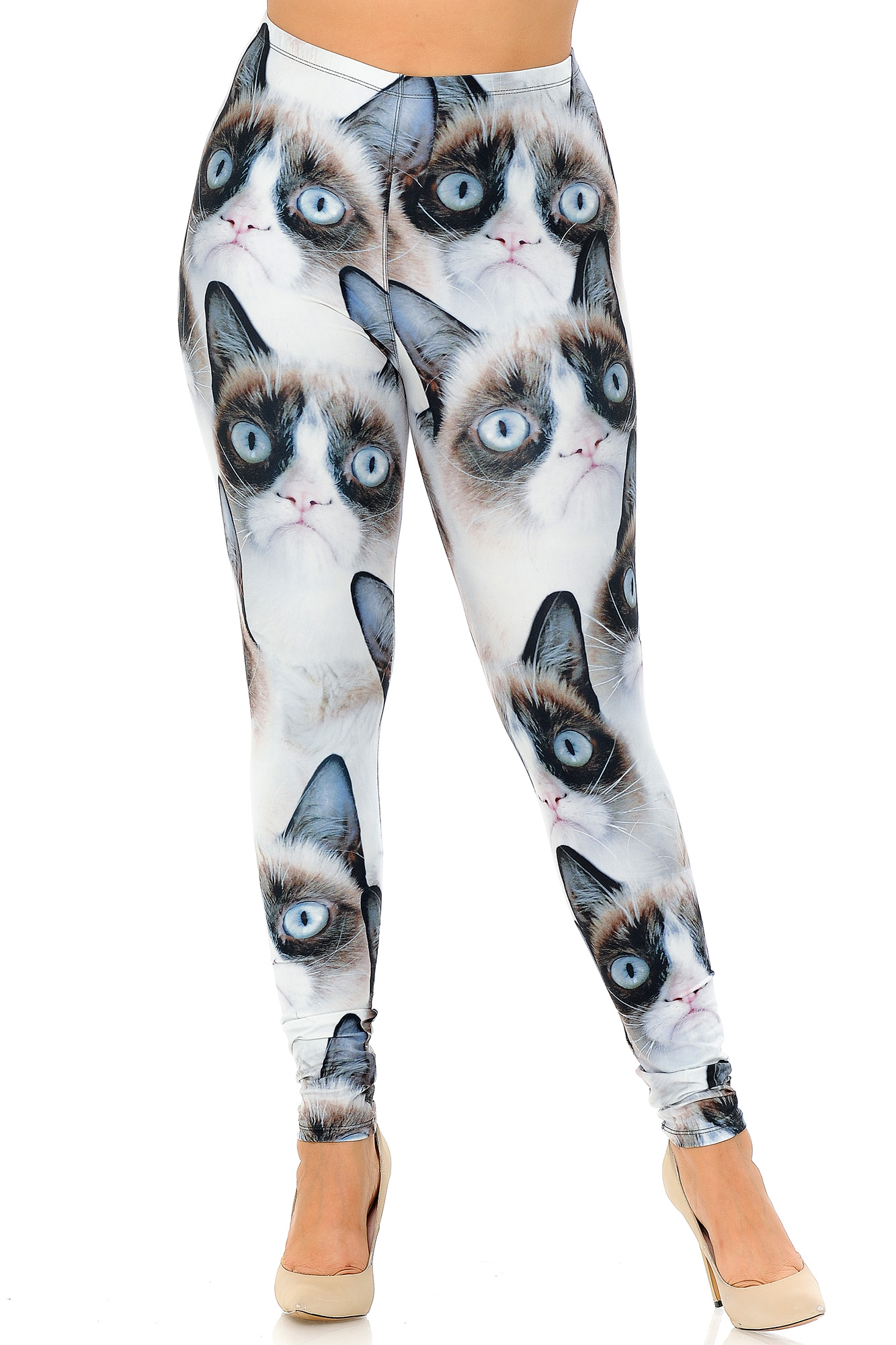 Wholesale Creamy Soft Grumpy Cat Extra Plus Size Leggings - 3X-5X - USA Fashion™