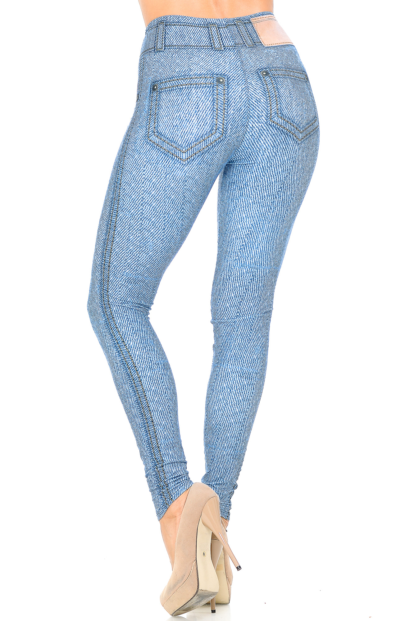 Wholesale Creamy Soft Beautiful Blue Jean Leggings - USA Fashion™