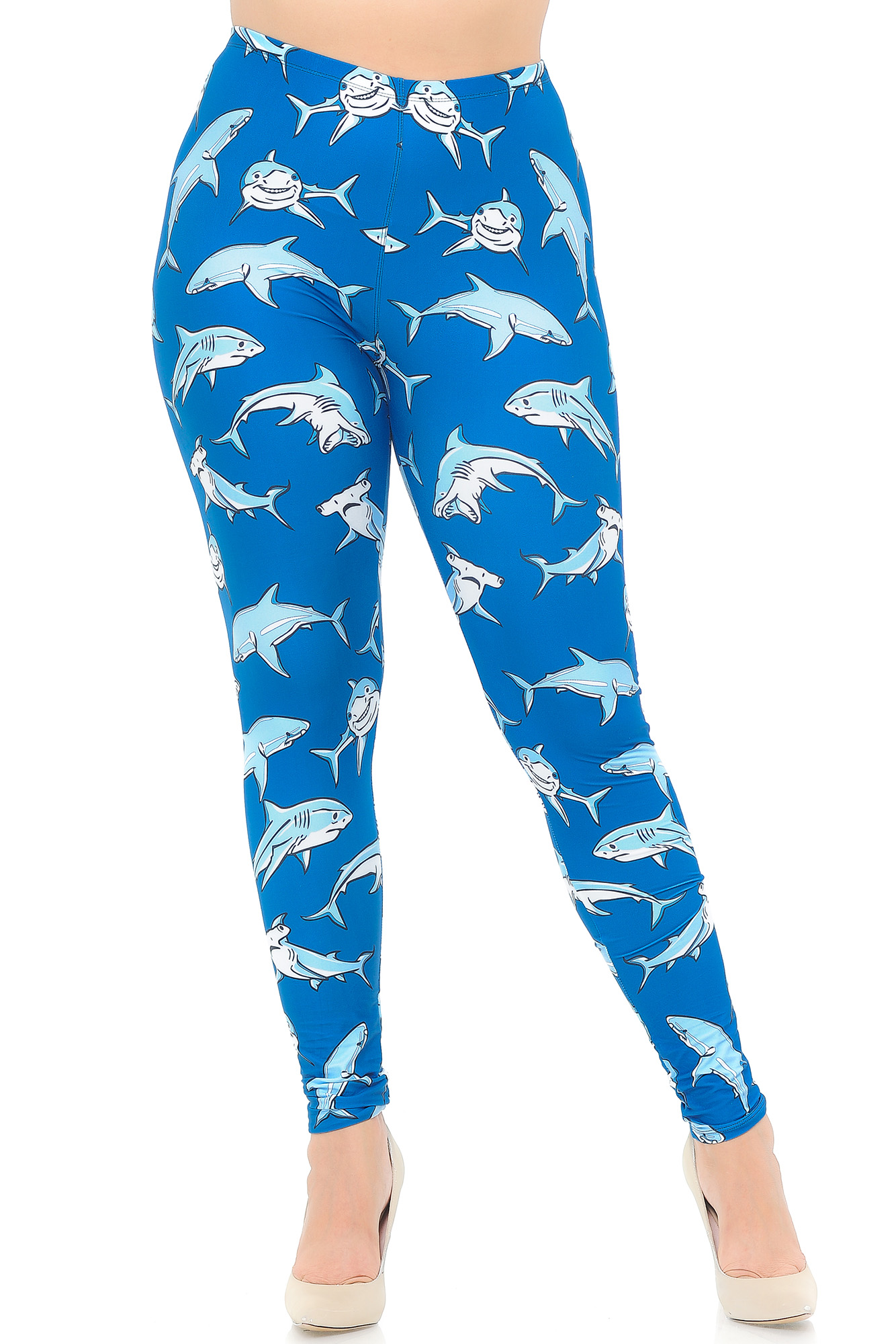 Wholesale Creamy Soft Shark Plus Size Leggings - USA Fashion™