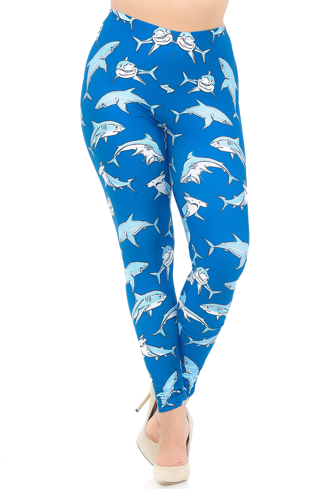Wholesale Creamy Soft Shark Extra Plus Size Leggings - 3X-5X - USA Fashion™