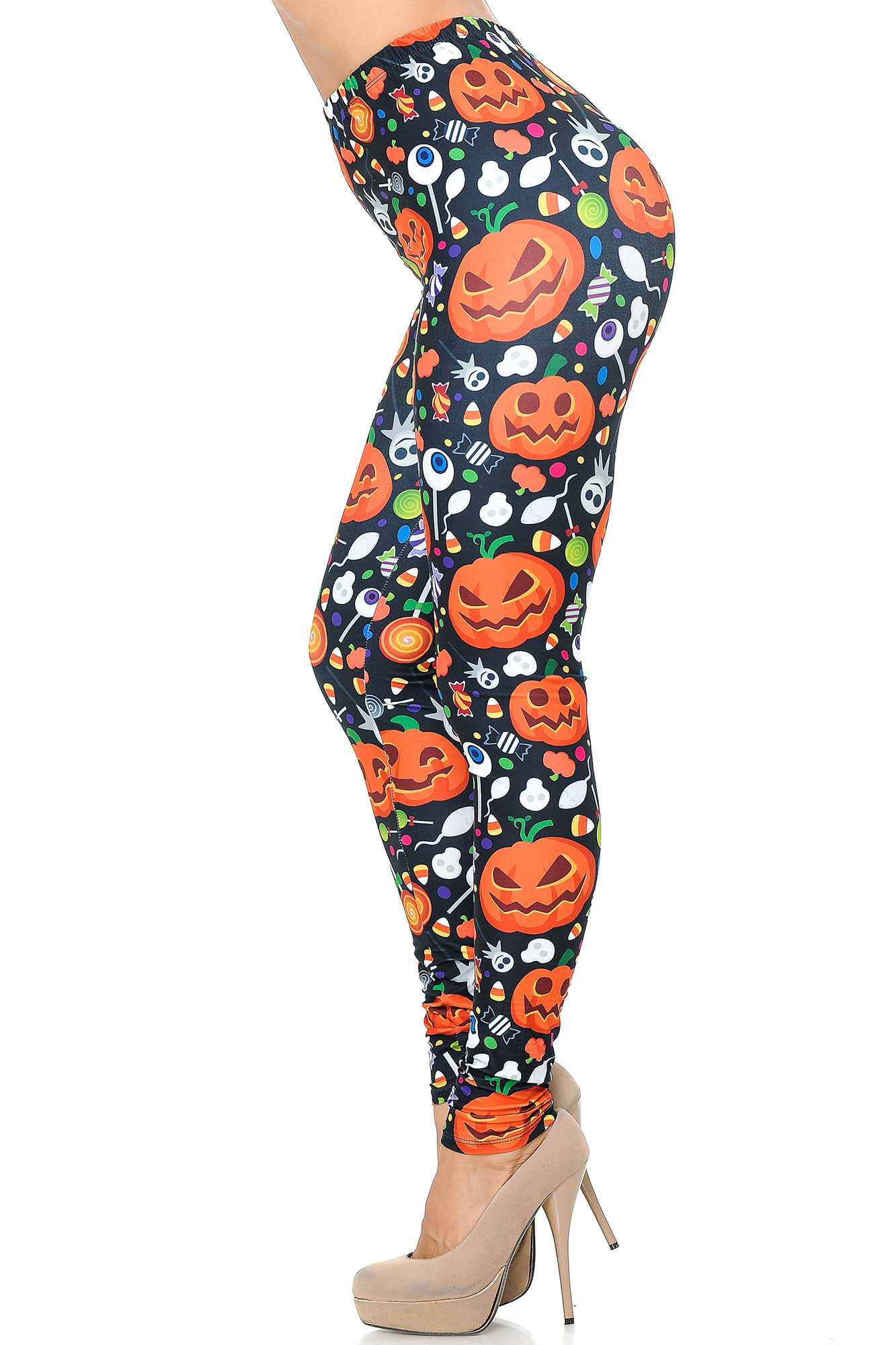 Wholesale Creamy Soft Pumpkins and Halloween Candy Leggings - USA Fashion™