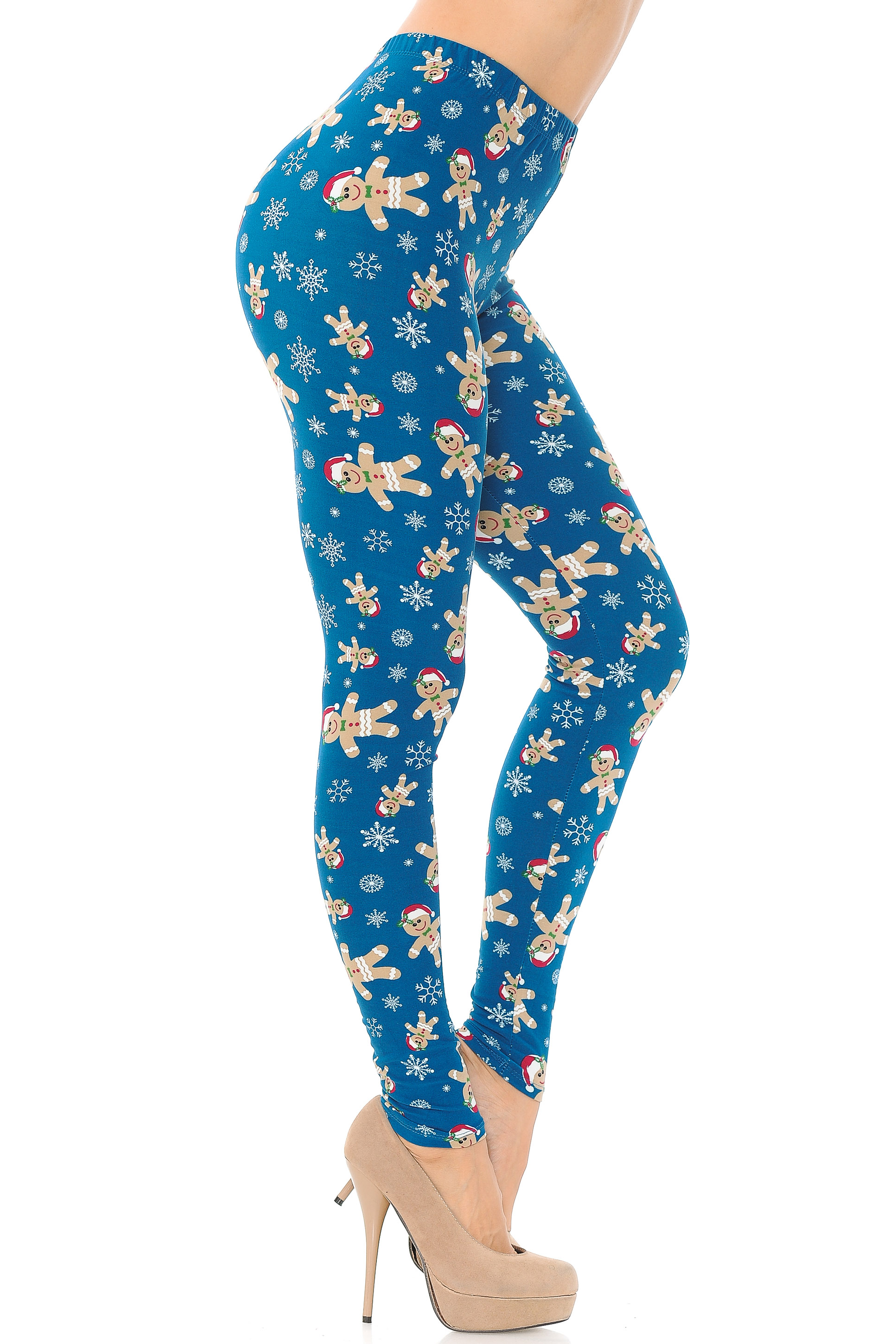 Wholesale Buttery Smooth Christmas Cookies and Snowflakes Extra Plus Size Leggings - 3X-5X