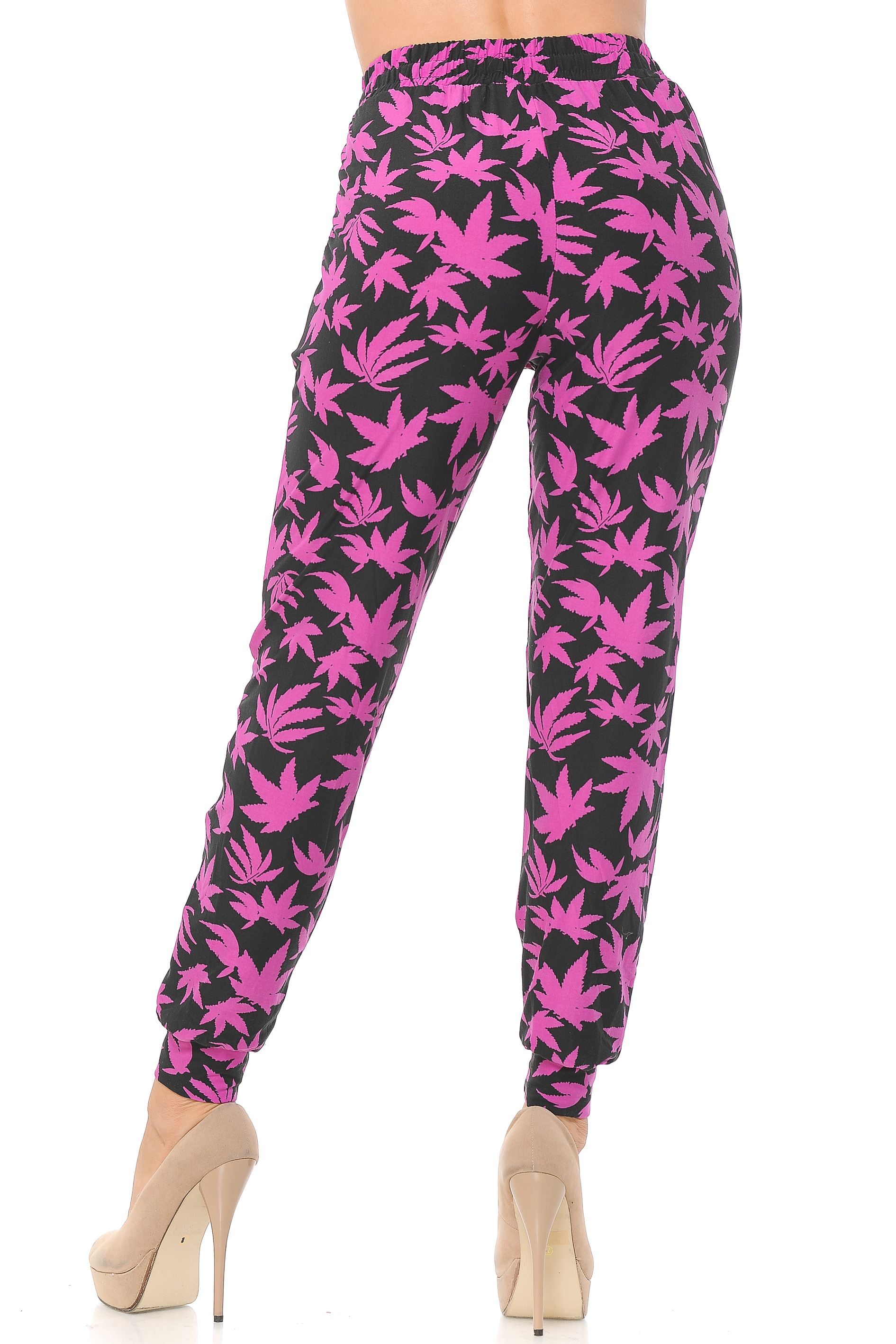 Wholesale Buttery Smooth Solid Fuchsia Marijuana Joggers