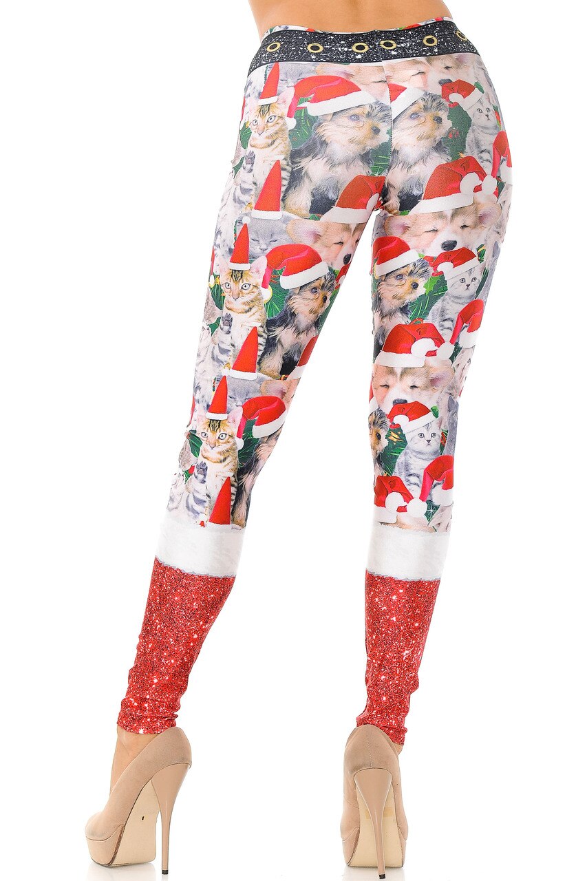 Wholesale Jolly Christmas Cats and Dogs Plus Size Leggings