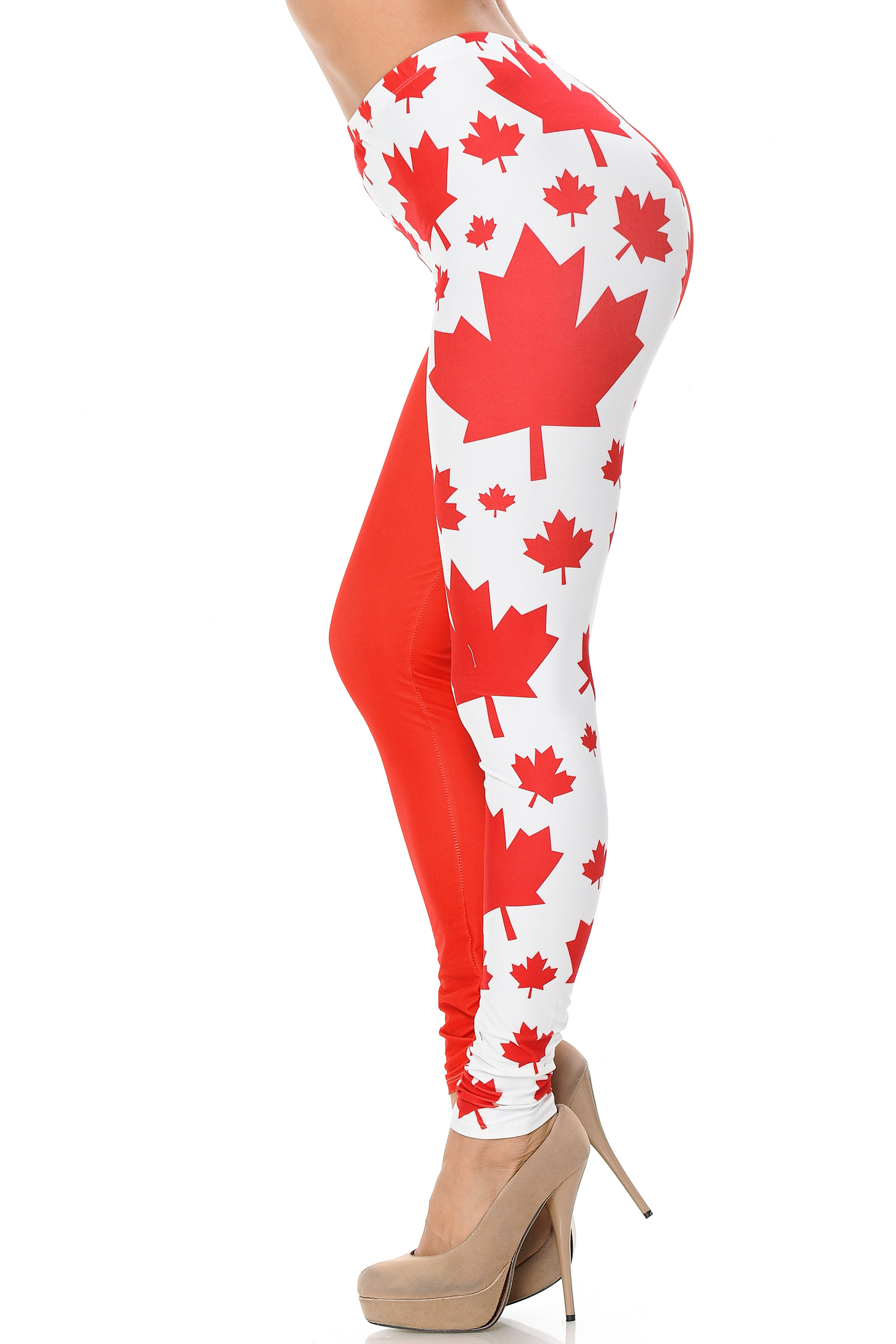 Wholesale Creamy Soft Canadian Flag Leggings