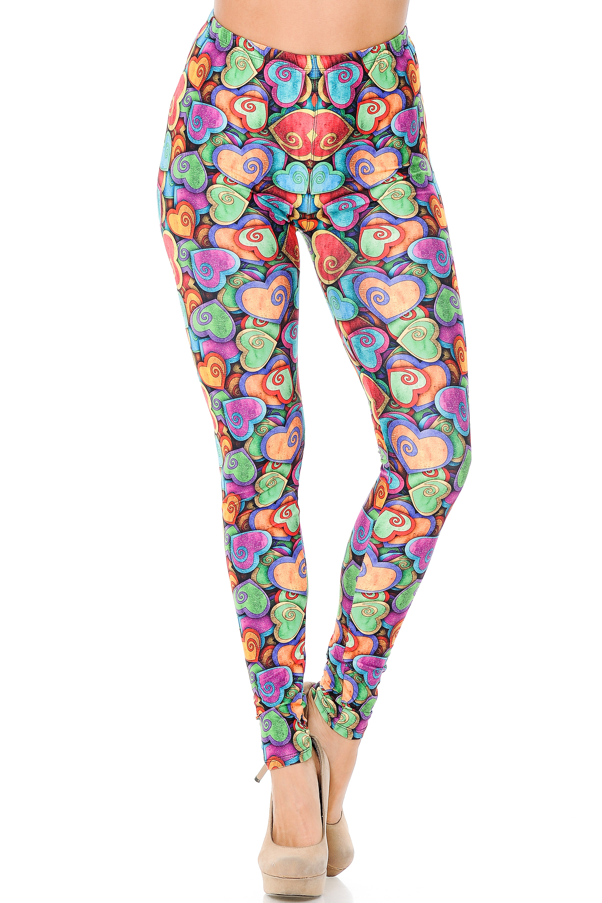 Wholesale Creamy Soft Venetian Hearts Leggings