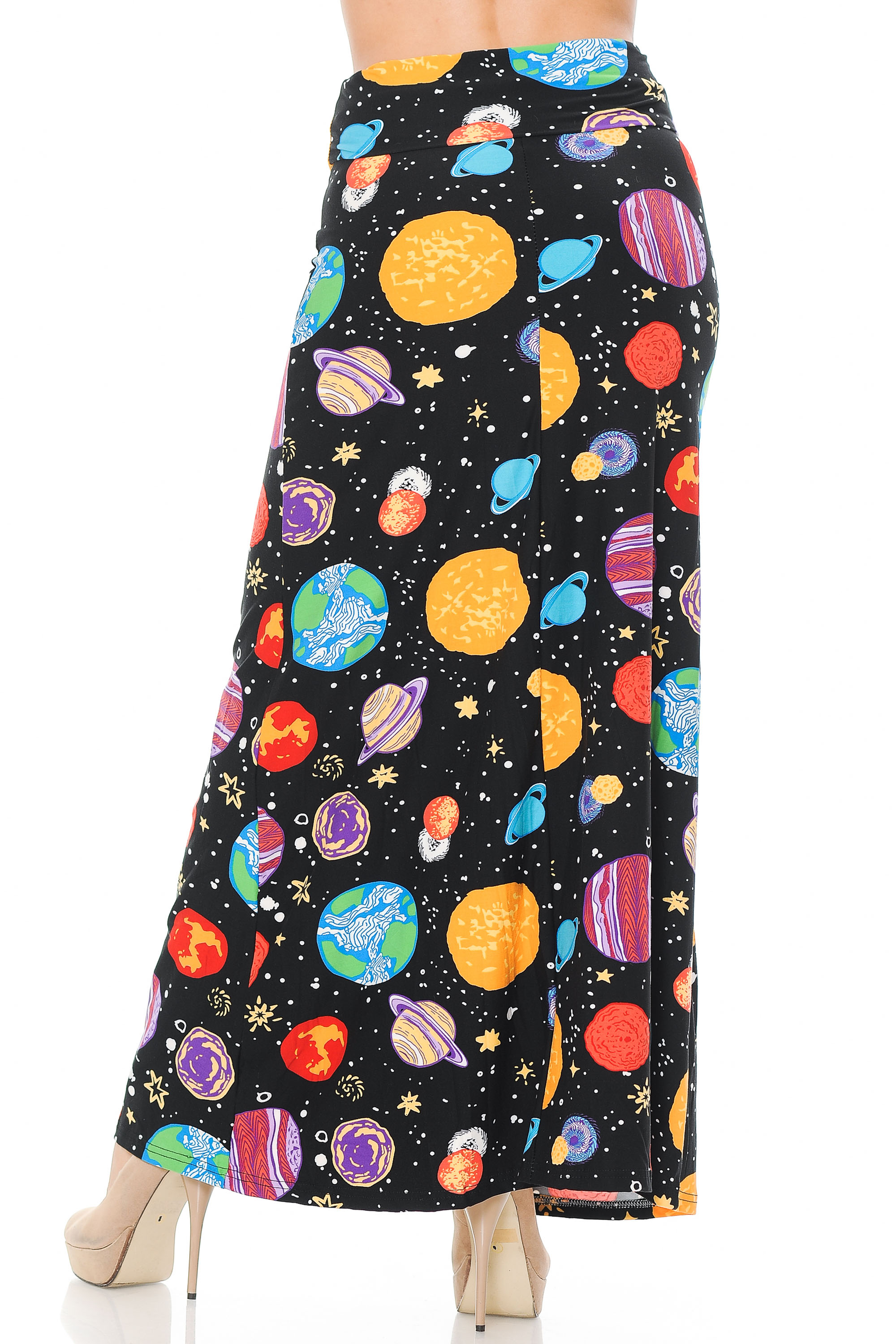 Wholesale Buttery Smooth Planets in Space Maxi Skirt