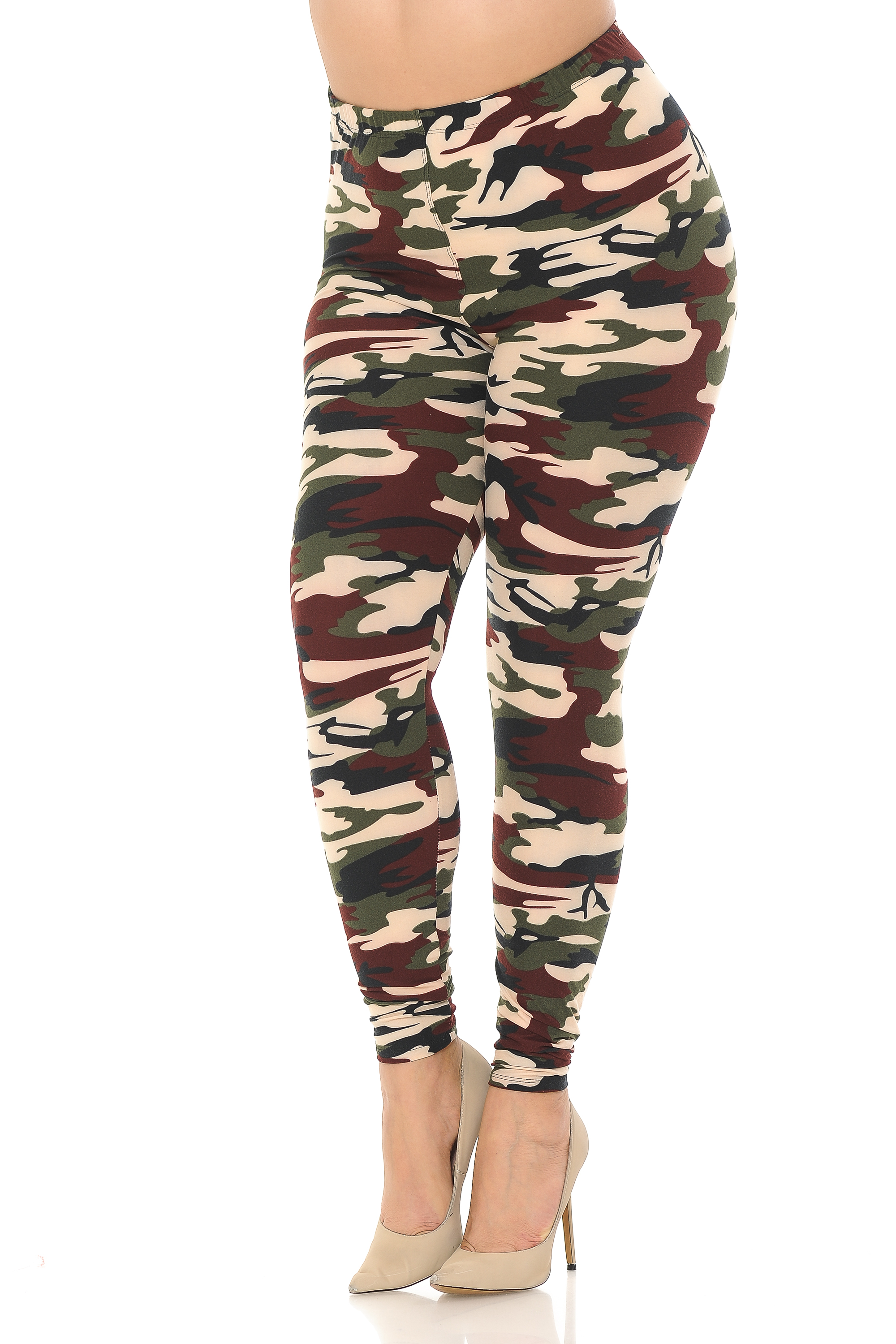 Wholesale Buttery Smooth Cozy Camouflage Plus Size Leggings