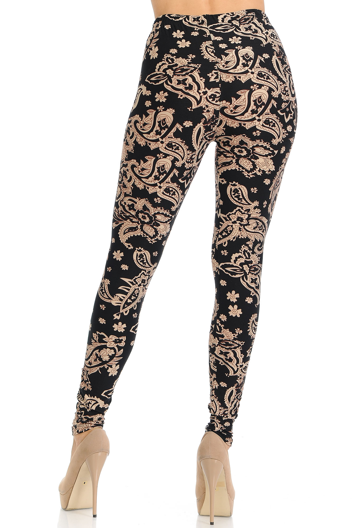 Wholesale Buttery Smooth Sand Pepper Paisley Leggings