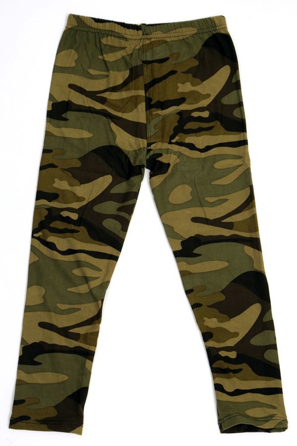 Wholesale Buttery Soft Green Camouflage Kids Leggings - EEVEE