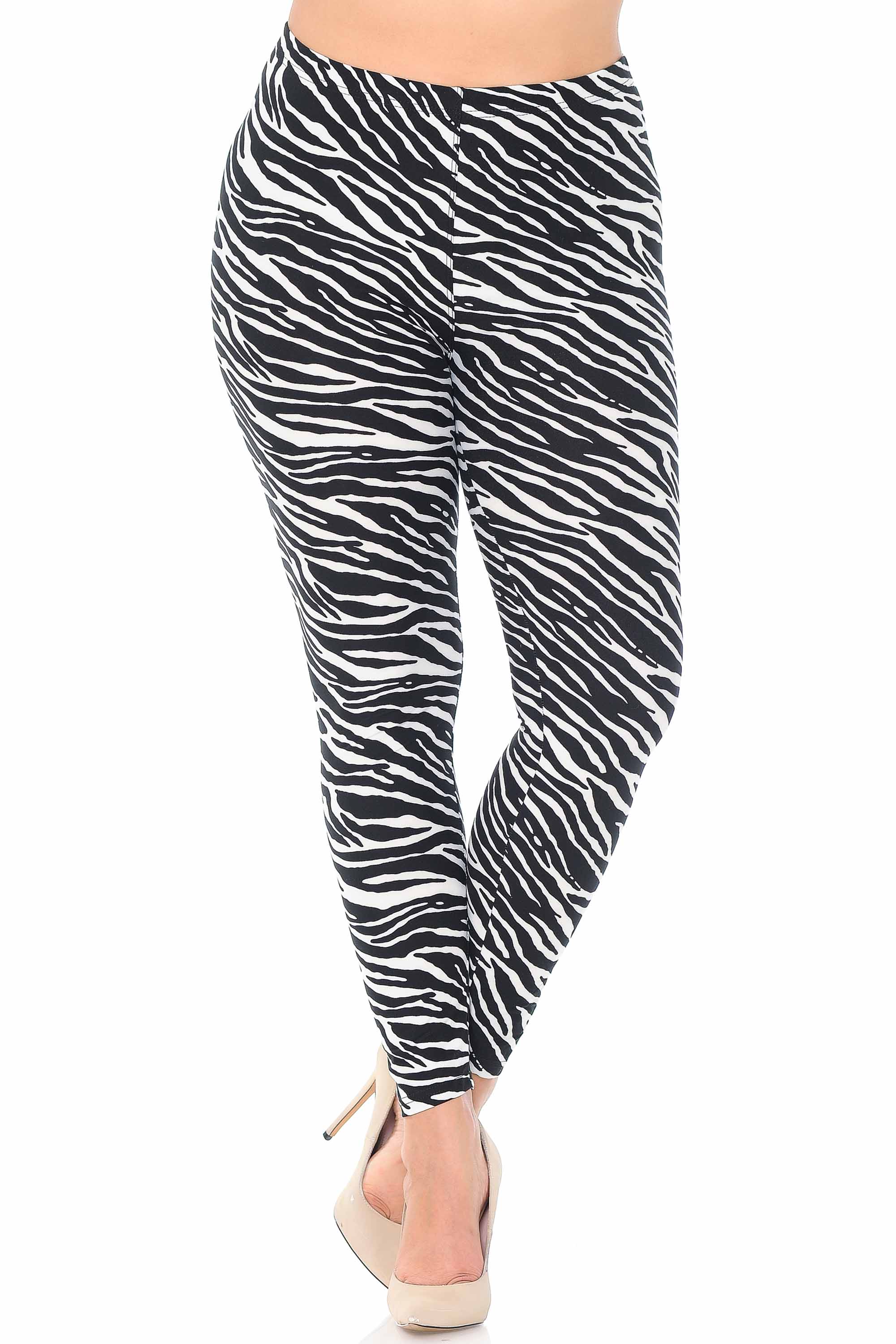 Wholesale Buttery Smooth Zebra Extra Plus Size Leggings - 3X-5X