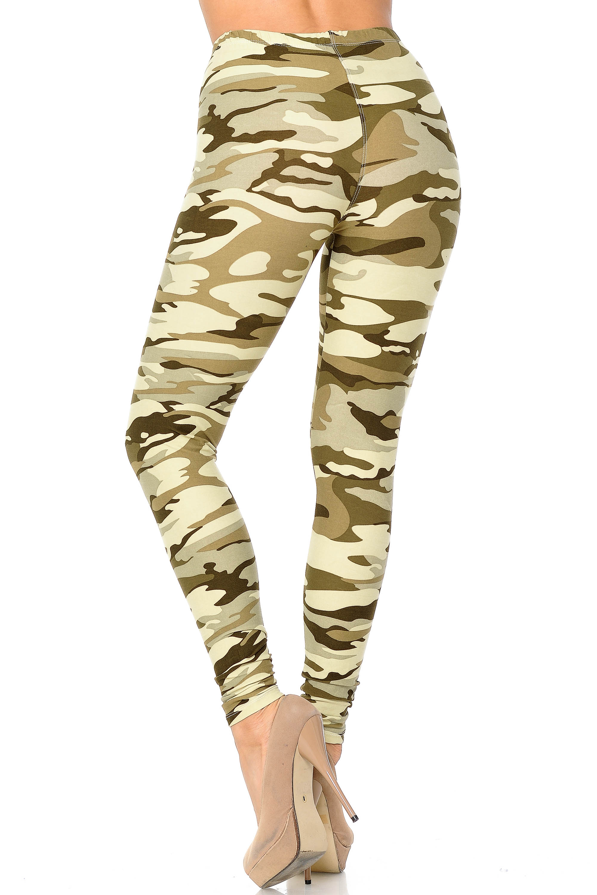 Wholesale Buttery Smooth Light Olive Camouflage Leggings