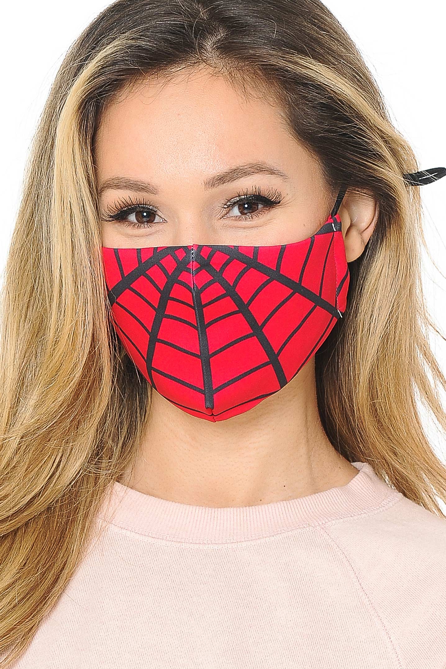 Wholesale Spiderman Web Graphic Print Face Mask