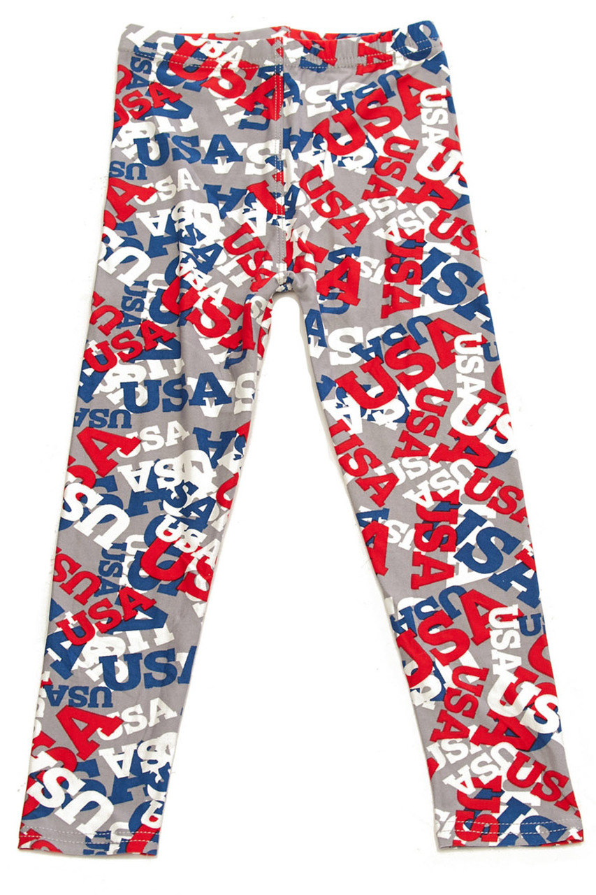 Wholesale Buttery Soft All Over USA Kids Leggings