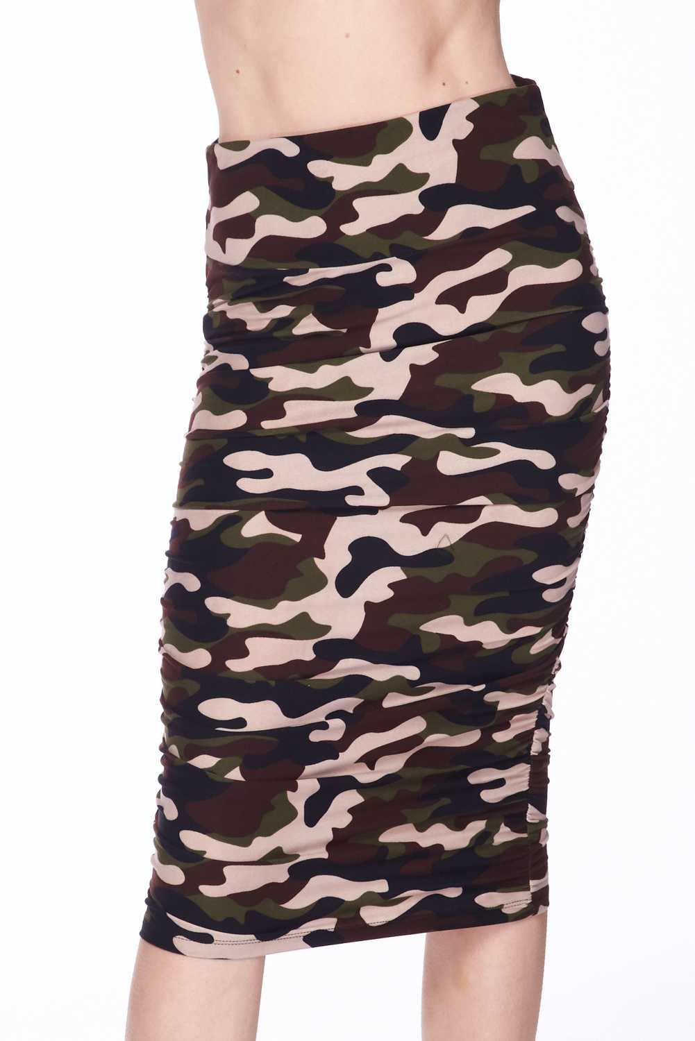 Wholesale Buttery Smooth Flirty Camouflage Pencil Skirt