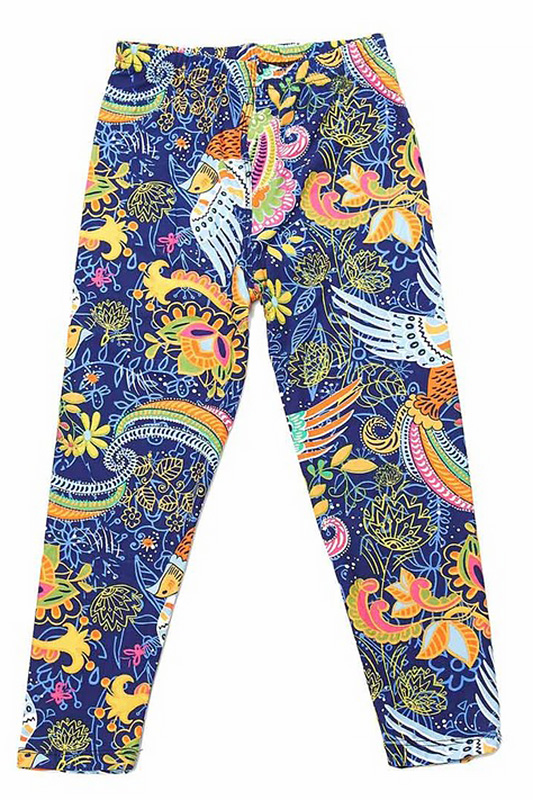 Wholesale Buttery Soft Dazzling Rainbow Paisley Kids Leggings