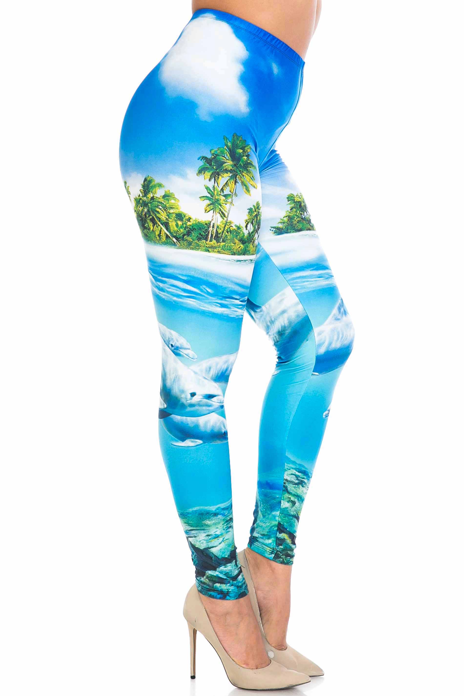 Wholesale Creamy Soft Dolphin Paradise Plus Size Leggings - By USA Fashion™